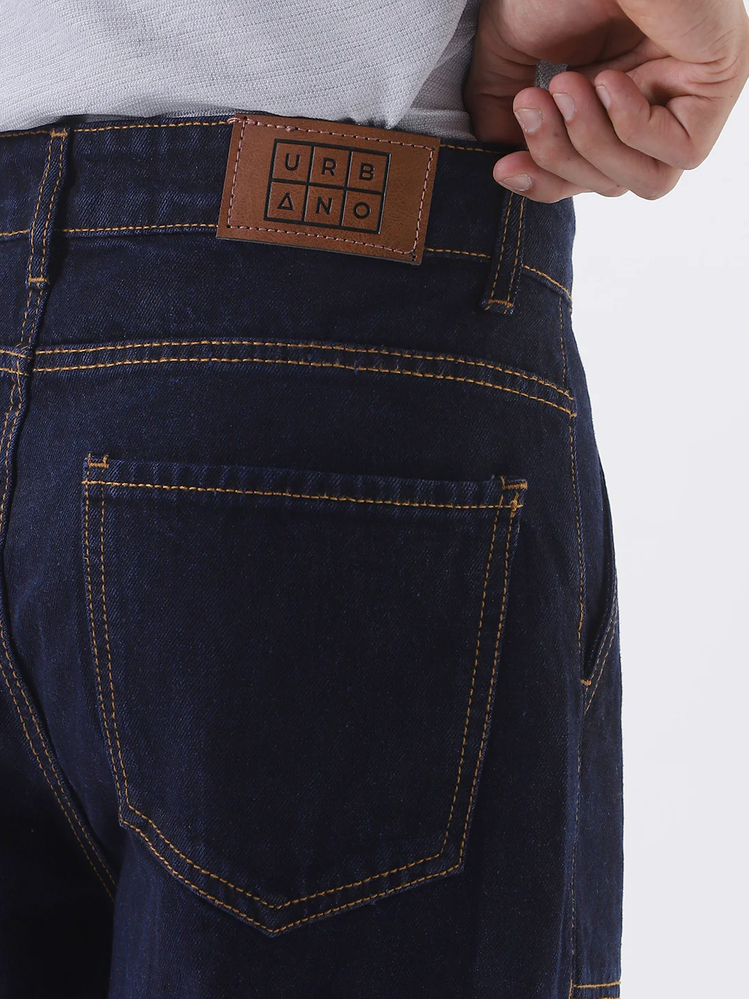 Men's Dark Blue Loose Fit Cargo Jeans with 6 Pockets Non-Stretchable - Image 8