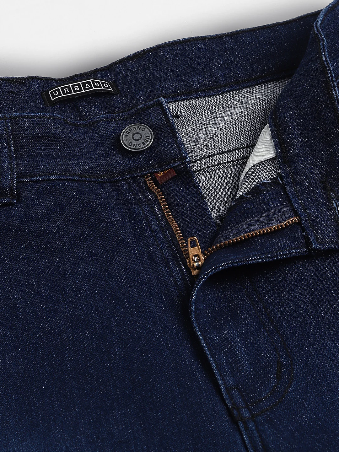 Men's Dark Blue Regular Fit Washed Jeans Stretchable - Image 7