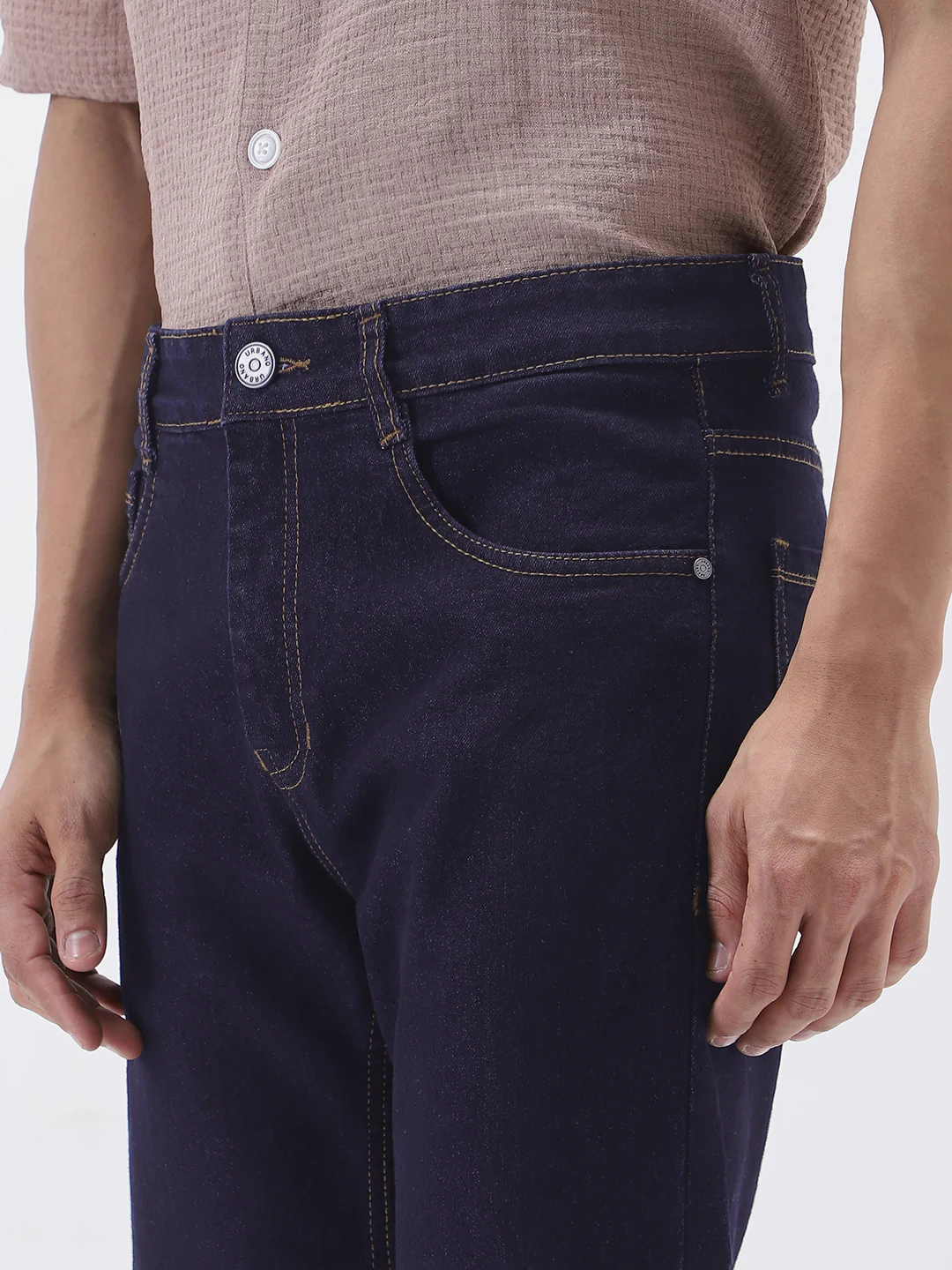 Men's Dark Blue Slim Fit Denim Jeans Stretchable - Image 5