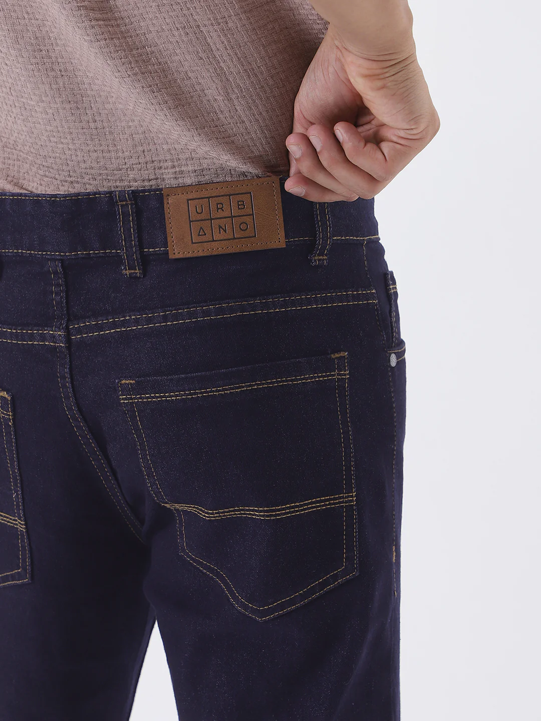 Men's Dark Blue Slim Fit Denim Jeans Stretchable - Image 6