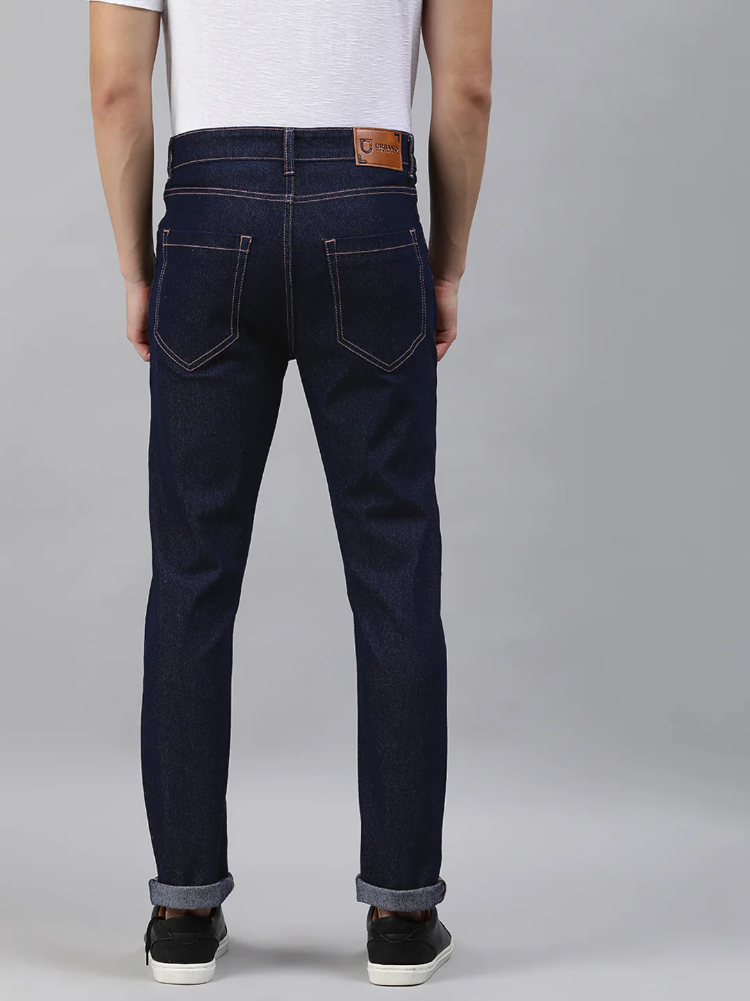 Men's Dark Blue Slim Fit Denim Jeans Stretchable - Image 3