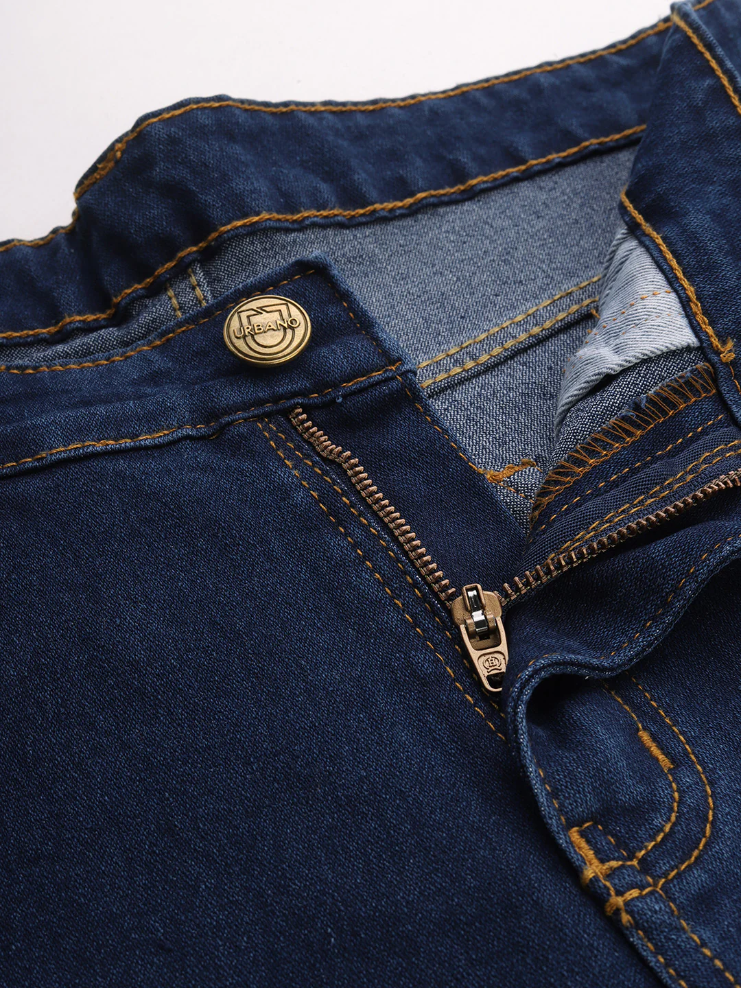 Men's Dark Blue Slim Fit Washed Jeans Stretchable - Image 5