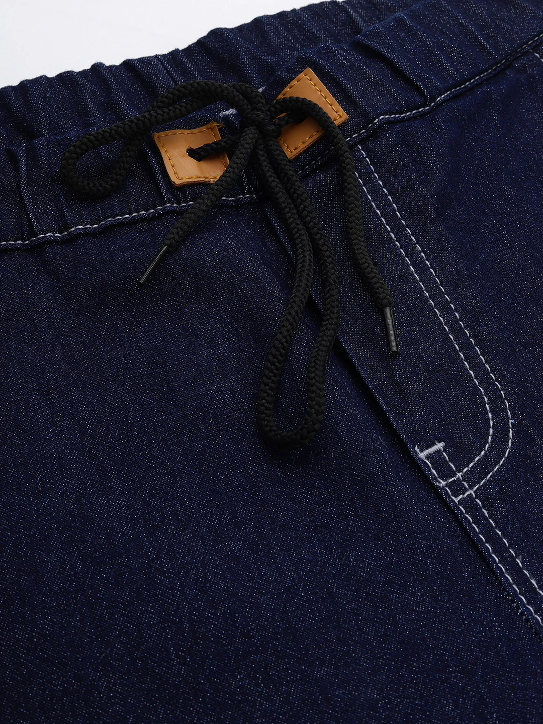 Men's Dark Blue Slim Fit Washed Jogger Jeans Stretchable - Image 5