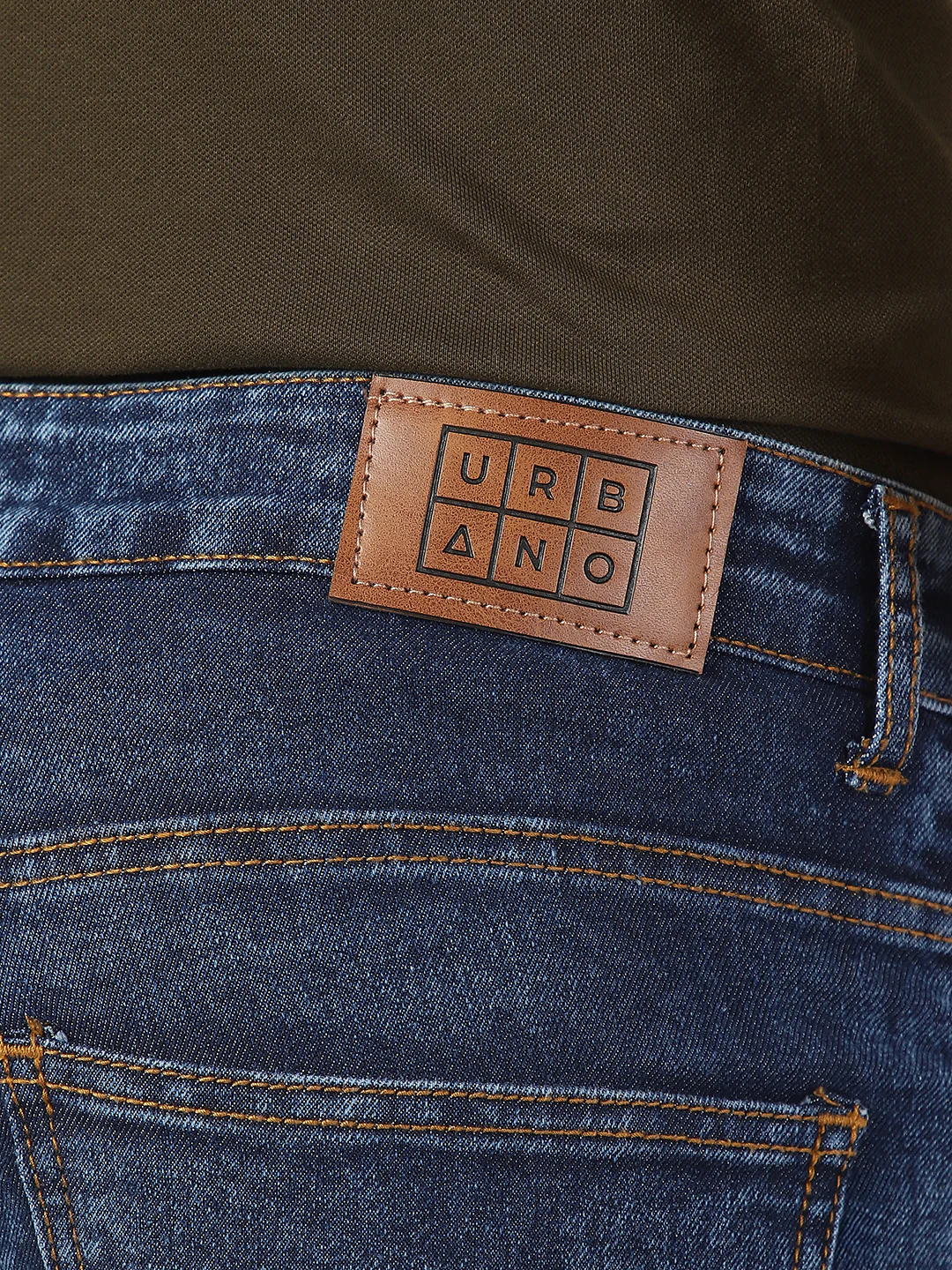 Men's Dark Blue Washed Bootcut Jeans Stretchable - Image 5