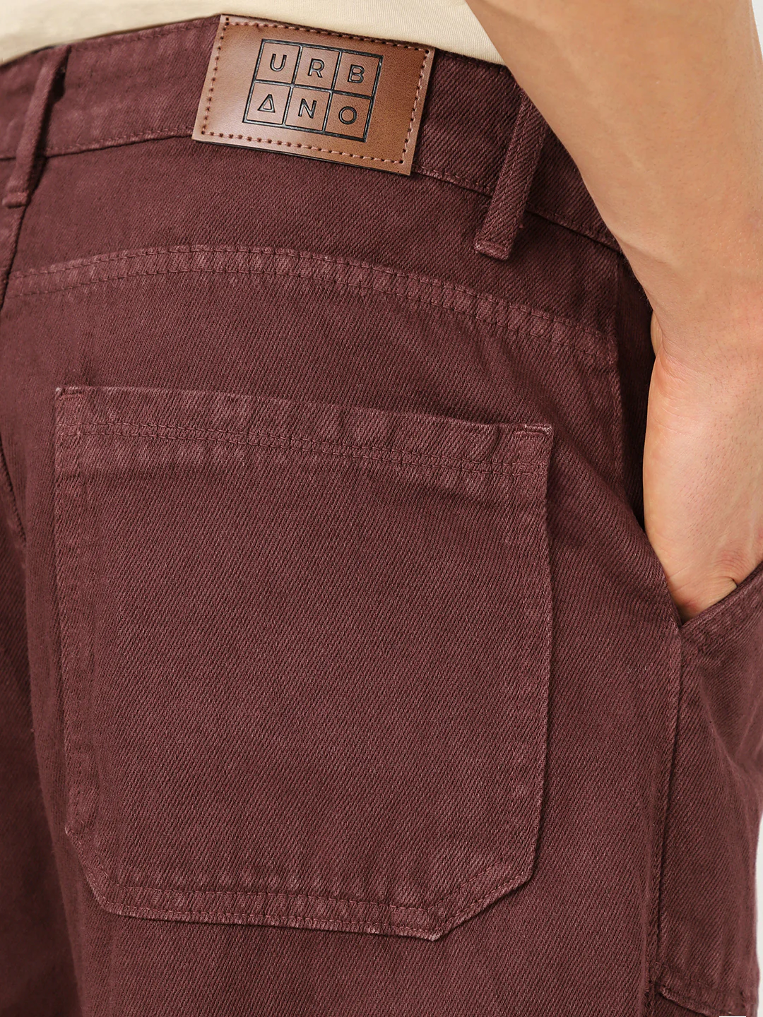 Men's Dark Brown Loose Fit Cargo Carpenter Jeans With 6 Pockets Non-Stretchable - Image 6