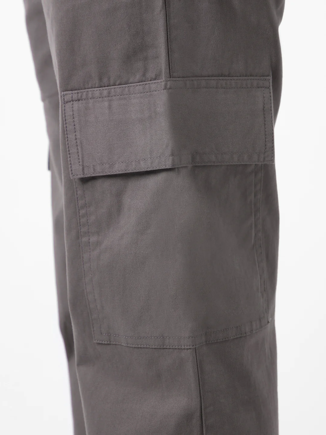 Urbano Fashion Men's Dark Grey Regular Fit Solid Cargo Chino Pant with 6 Pockets Stretchable - Image 5