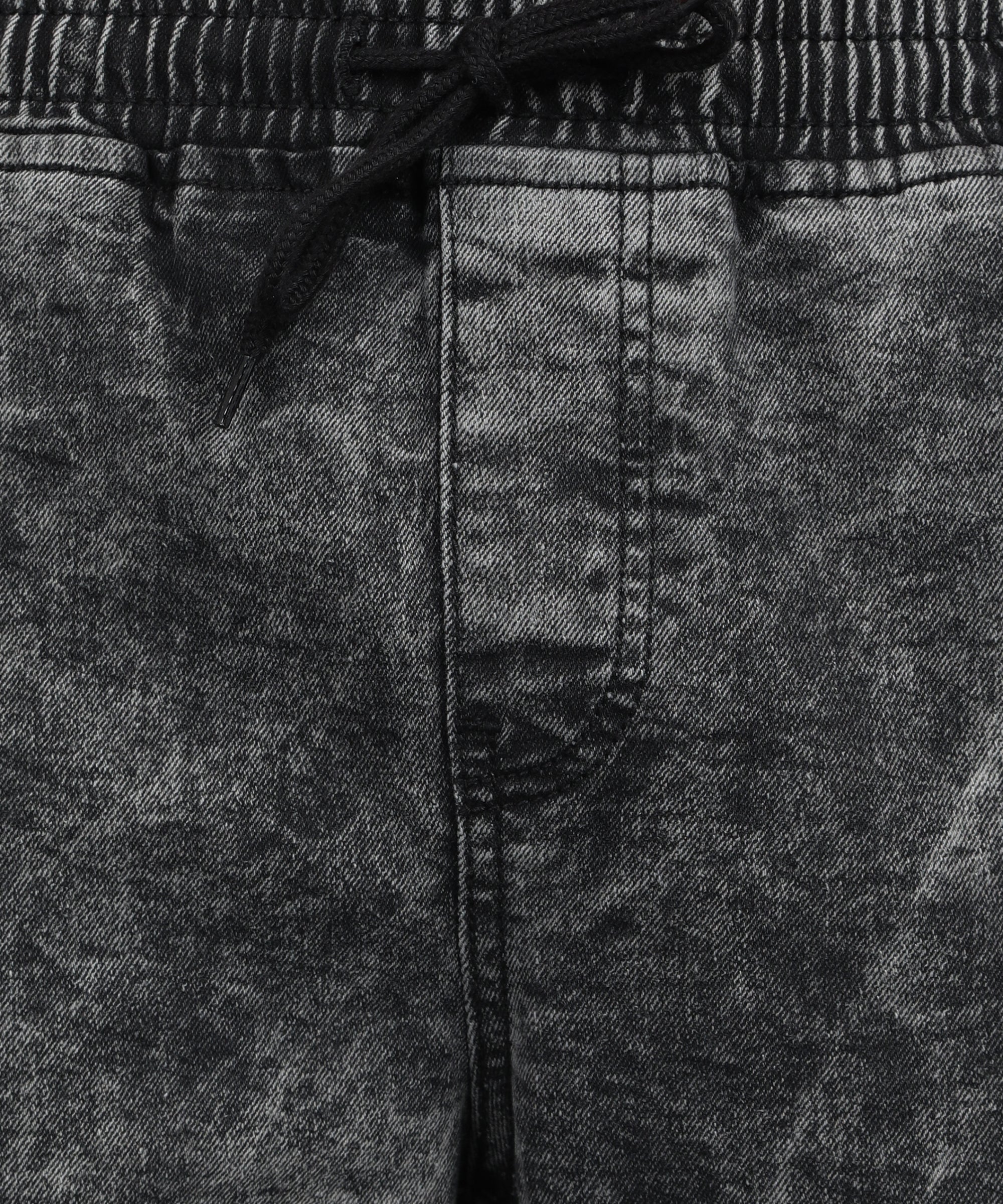 Men's Dark Grey Regular Fit Washed Jogger Jeans Stretchable - Image 6