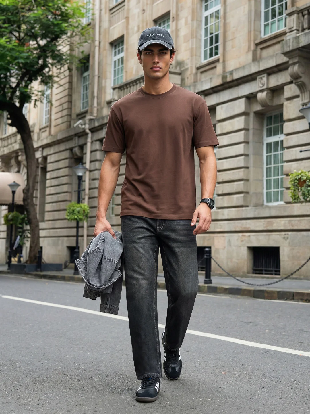 Men's Dark Grey Relaxed Fit Washed Denim Jeans Non-Stretchable - Image 4