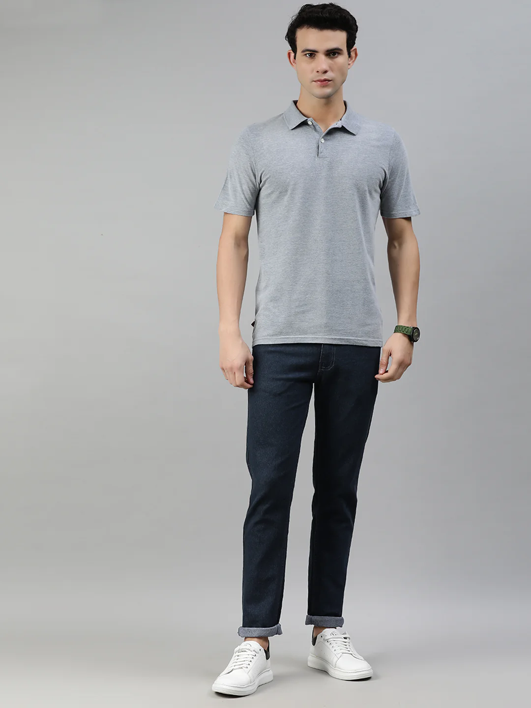 Men's Dark Grey Slim Fit Denim Jeans Stretchable - Image 4