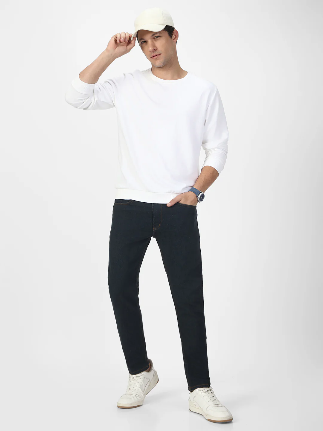 Men's Dark Grey Slim Fit Washed Jeans Stretchable - Image 4