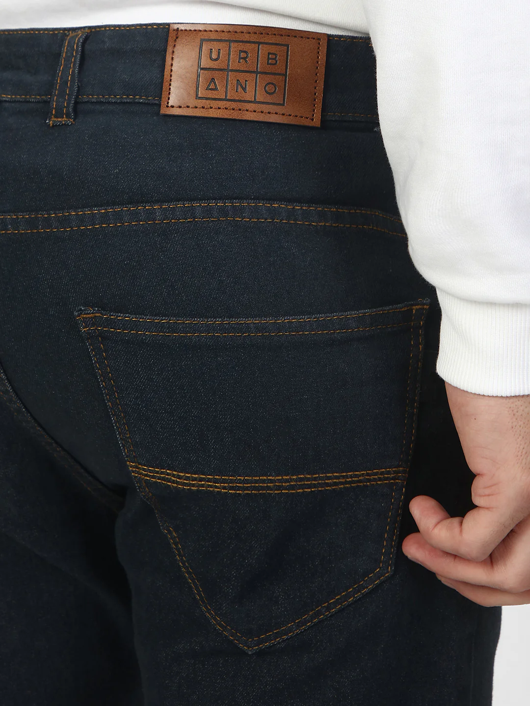 Men's Dark Grey Slim Fit Washed Jeans Stretchable - Image 5