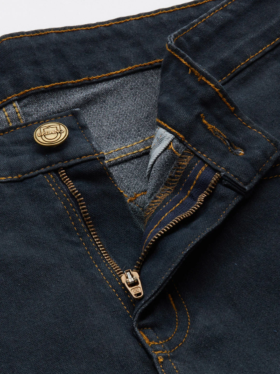 Men's Dark Grey Slim Fit Washed Jeans Stretchable - Image 5