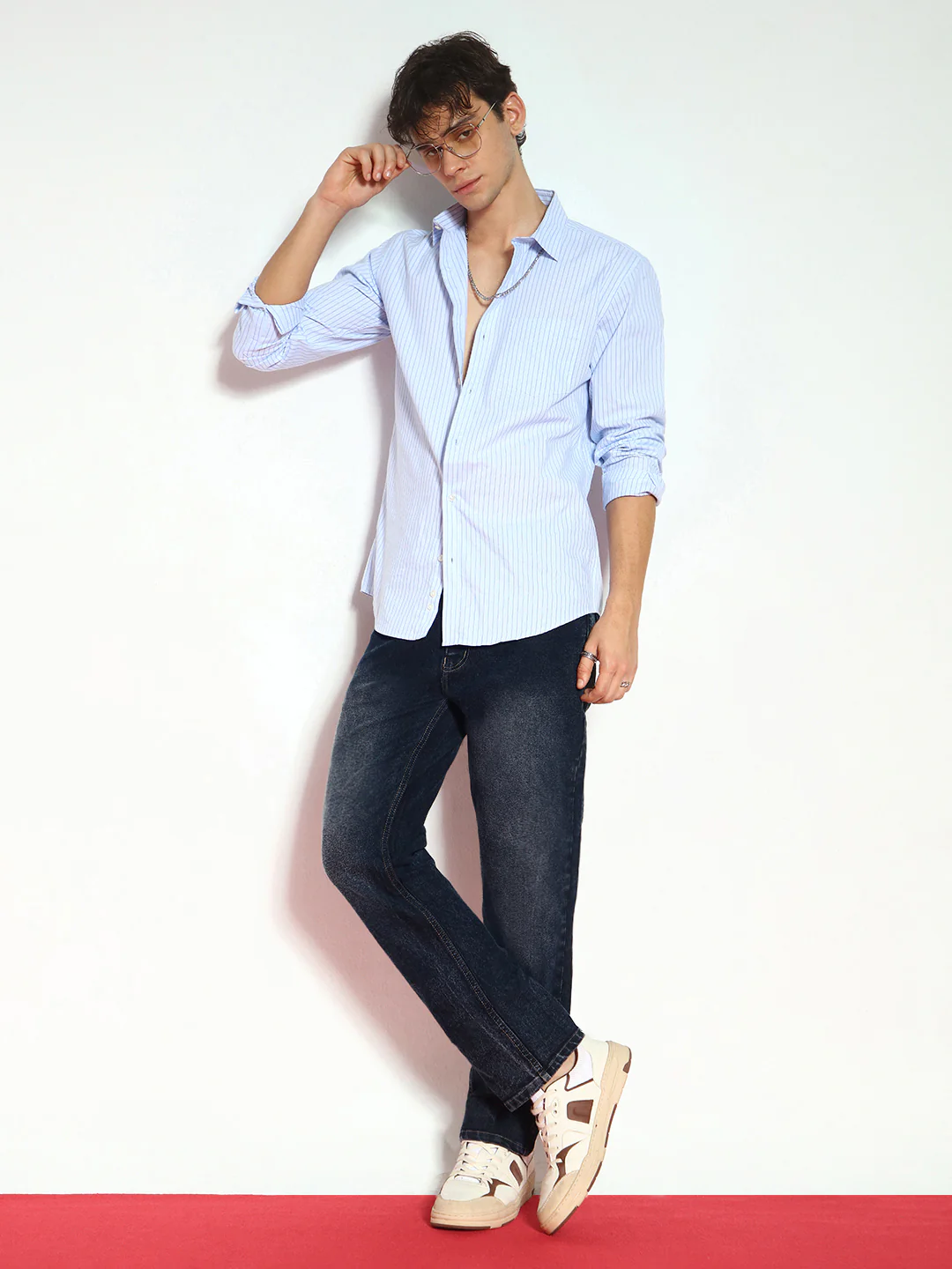 Men's Dark Grey Straight Fit Washed Jeans Stretchable - Image 4