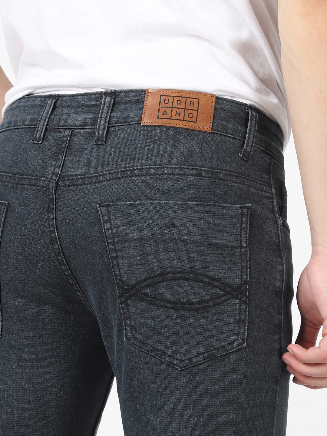 Men's Dark Grey Washed Bootcut Jeans Stretchable - Image 5