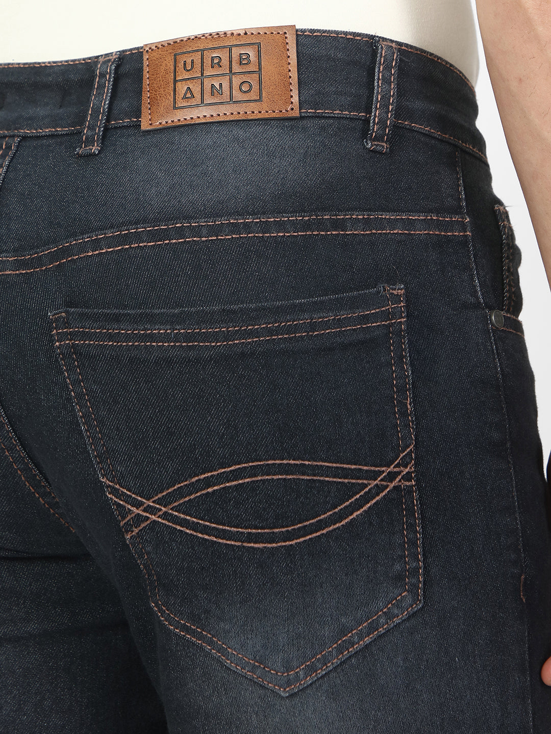 Men's Dark Grey Washed Bootcut Jeans Stretchable - Image 5