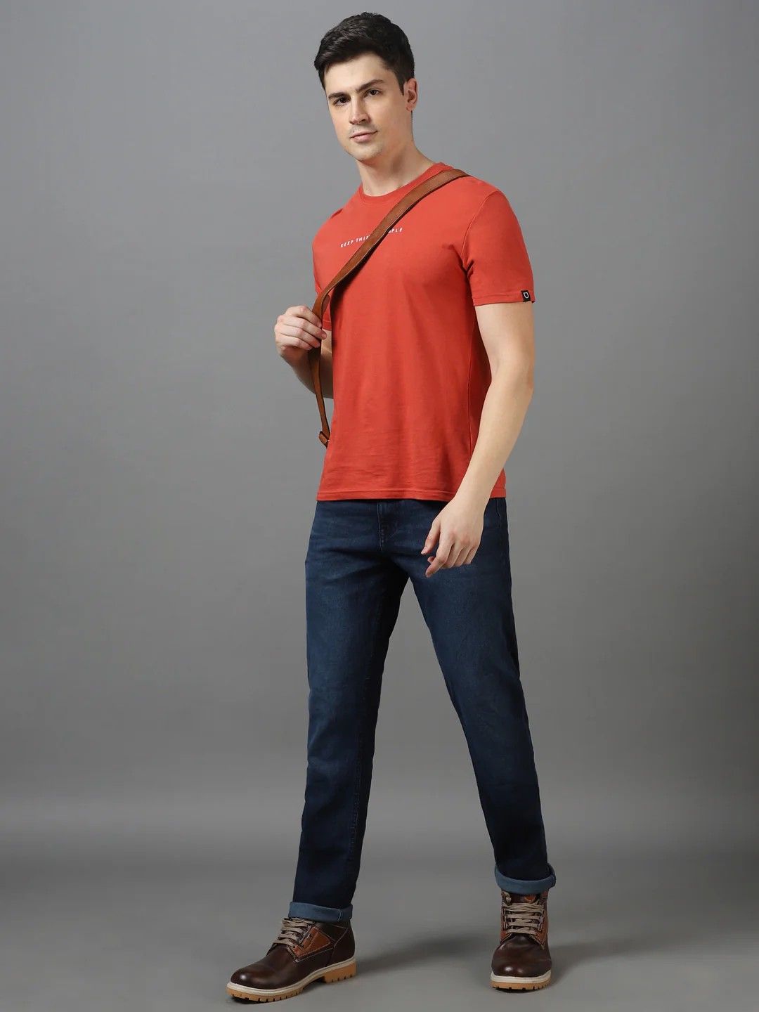 Men's Dark Navy Blue Slim Fit Heavy Washed Jeans Stretch - Image 5