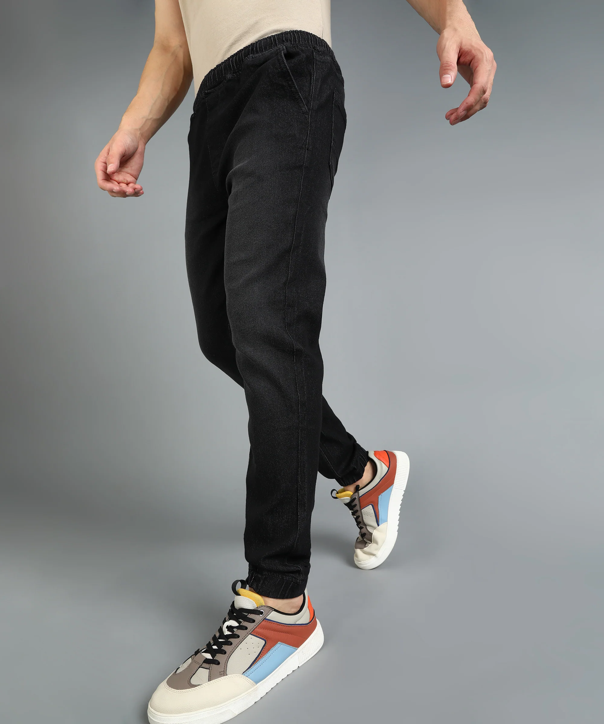 Men's Dark Navy Slim Fit Washed Jeans Stretchable - Image 2