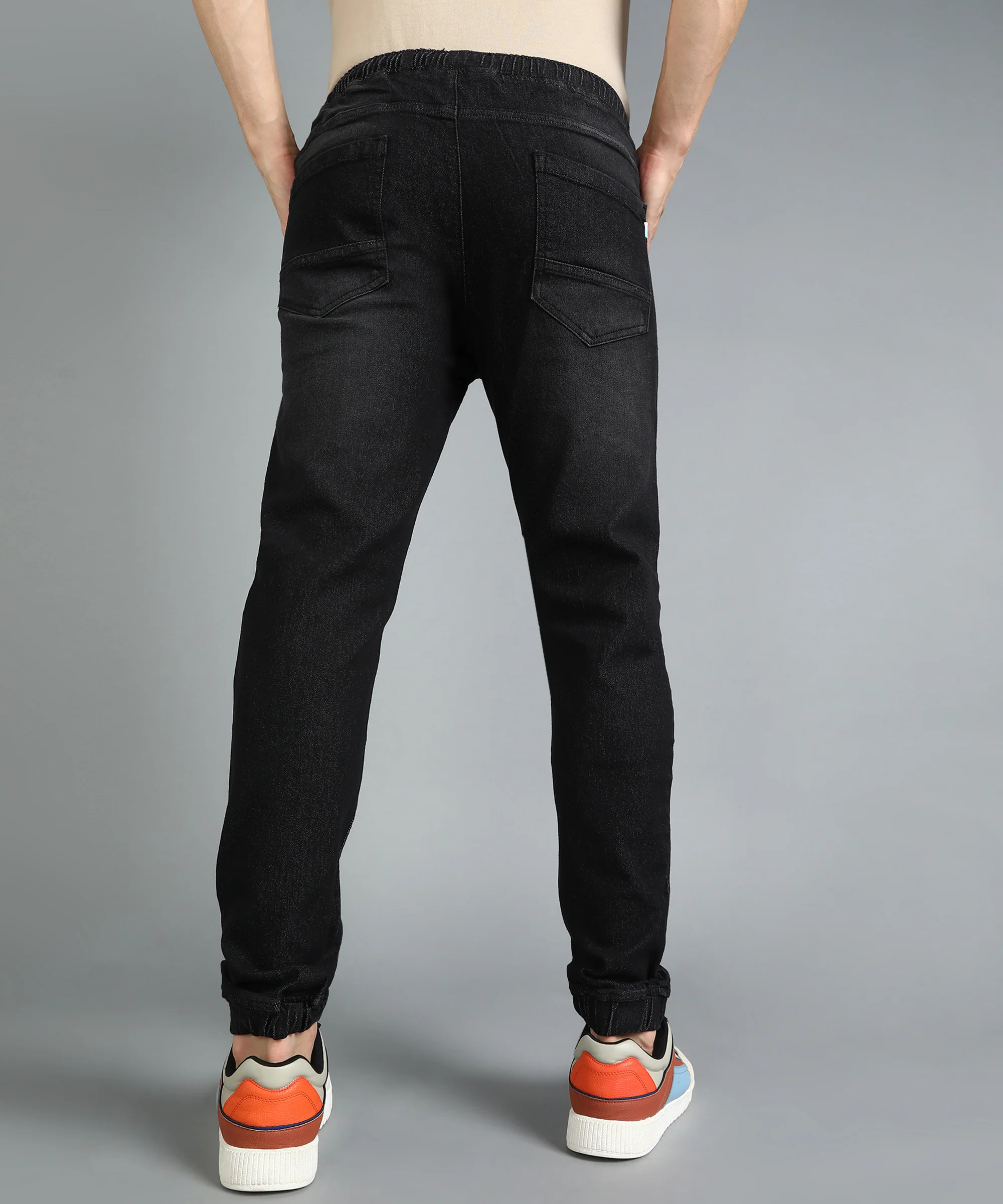 Men's Dark Navy Slim Fit Washed Jeans Stretchable - Image 3
