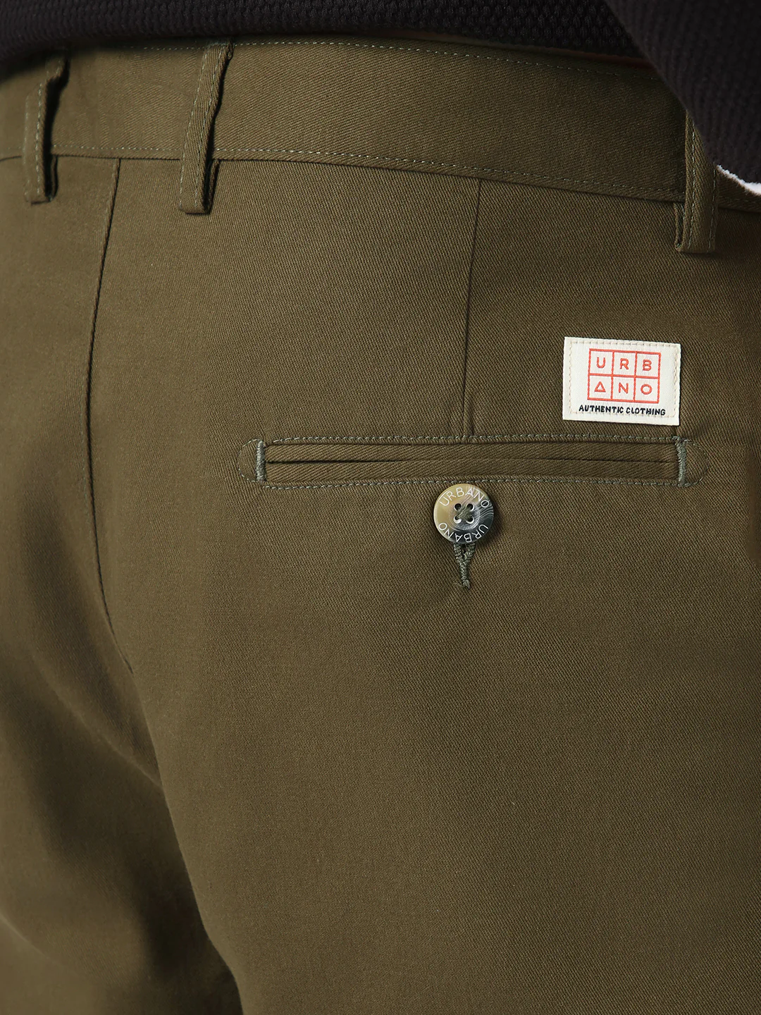 Men's Dark Olive Loose Baggy Fit Solid Chino Trousers Non-Stretchable - Image 7