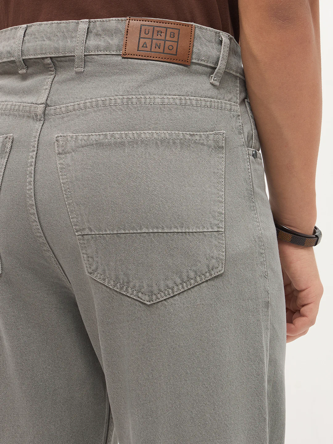 Men's Dusty Grey Loose Baggy Fit Washed Denim Jeans Non-Stretchable - Image 6