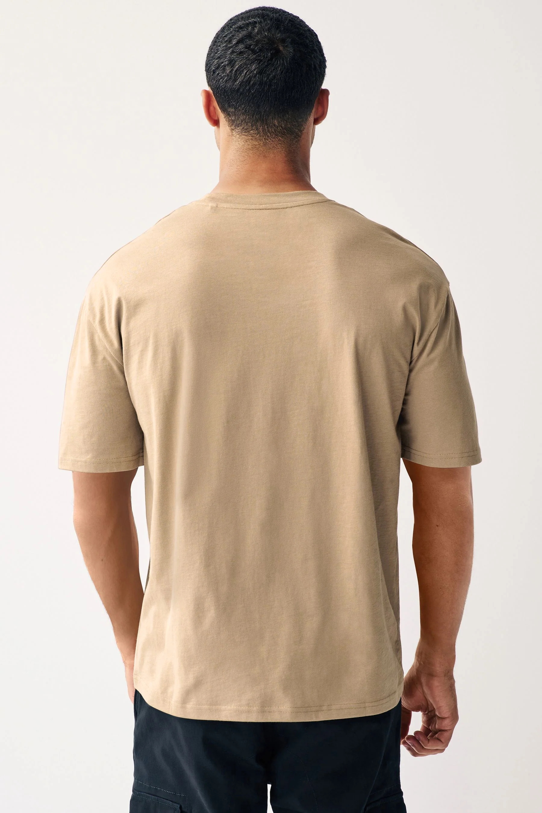 Men's Multicolor Solid Round Neck Oversized Fit Cotton T-Shirts Pack of 3 - Image 3