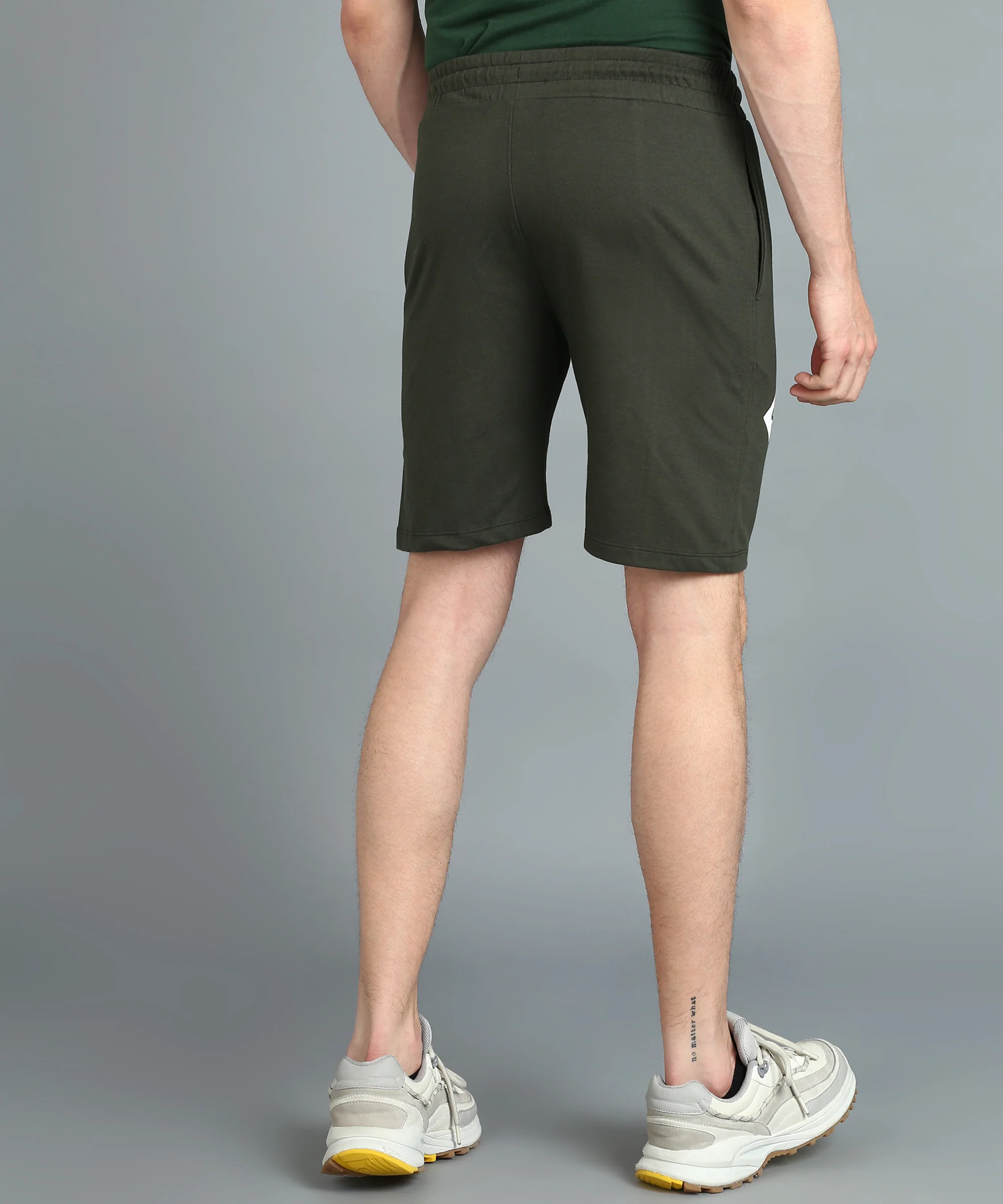 Men's Green Cotton Printed Regular Shorts Stretchable - Image 3