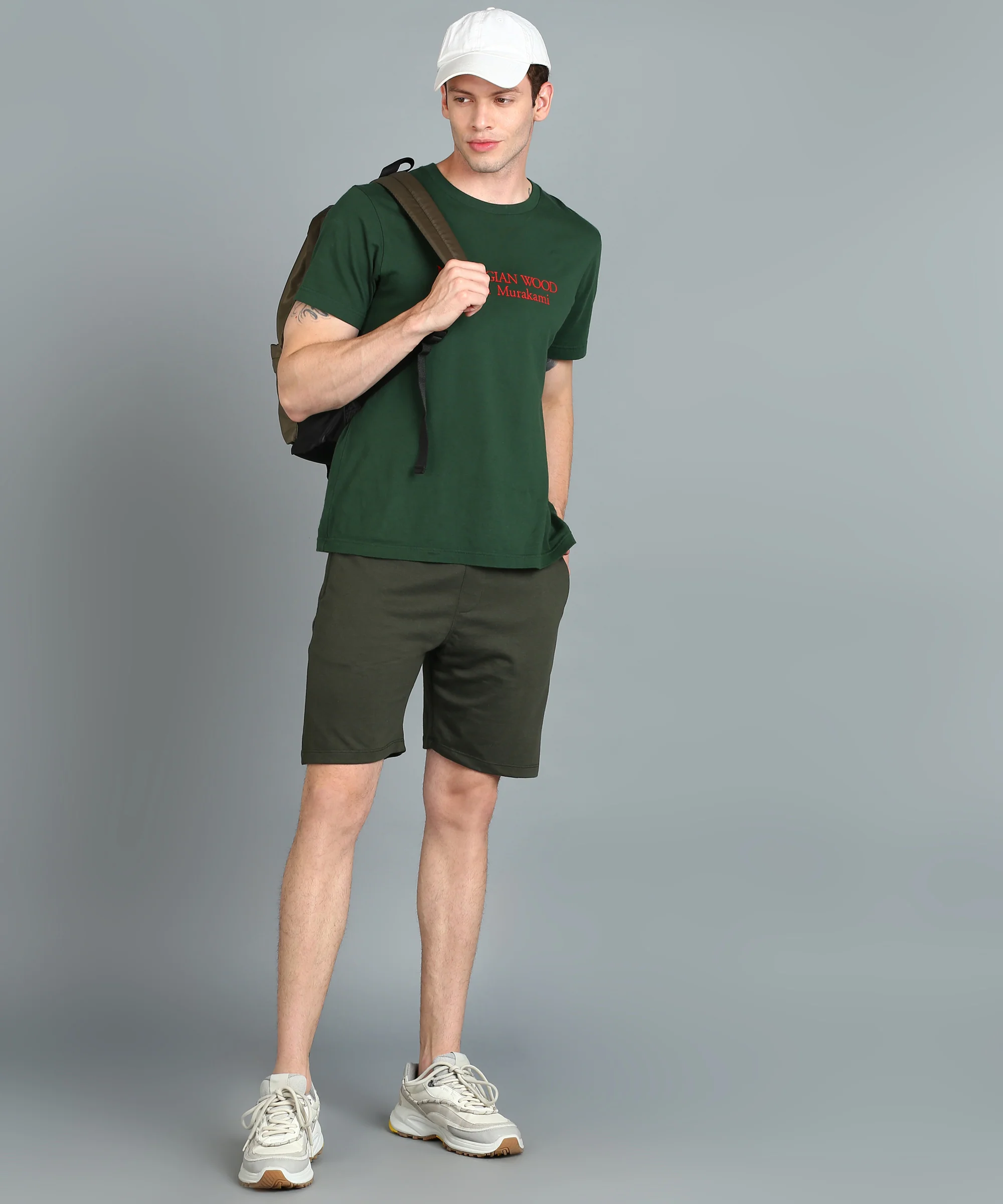 Men's Green Cotton Regular Shorts Stretchable - Image 4