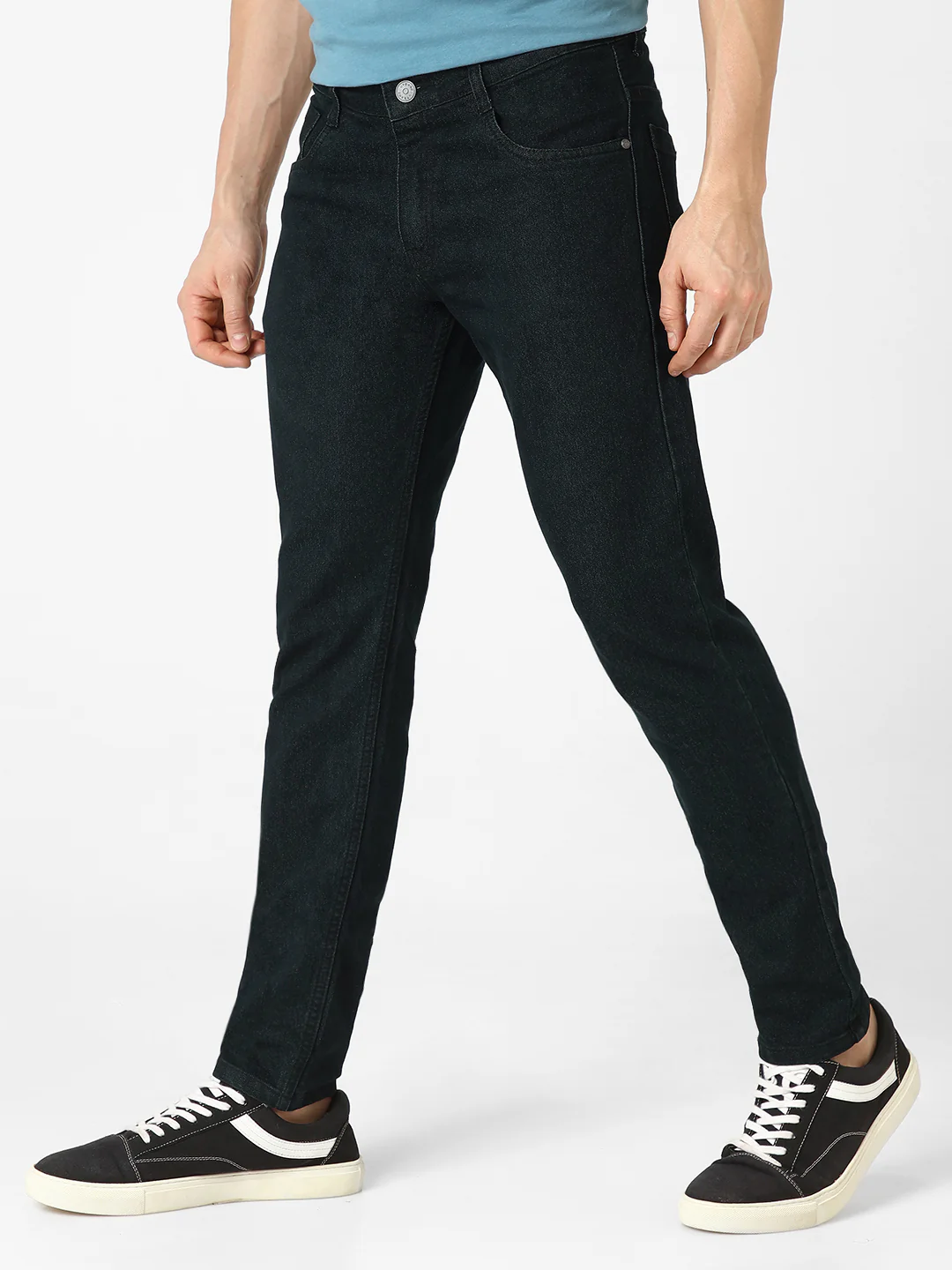 Men's Green Slim Fit Jeans stretchable - Image 2