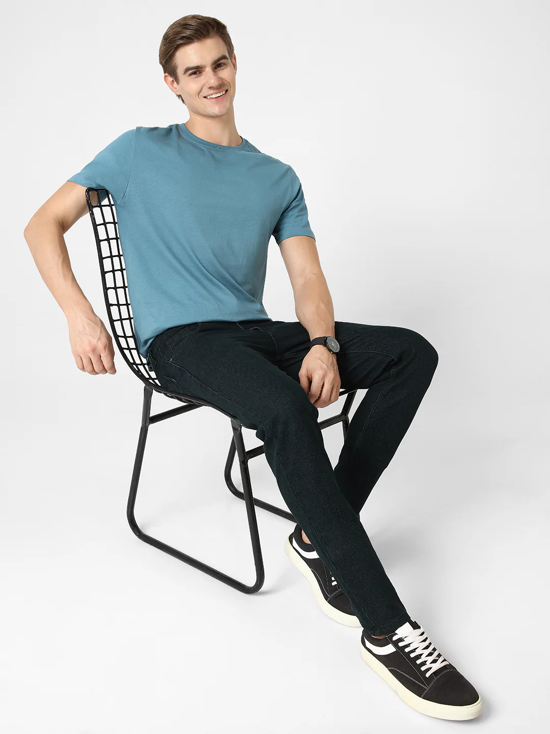 Men's Green Slim Fit Jeans stretchable - Image 4