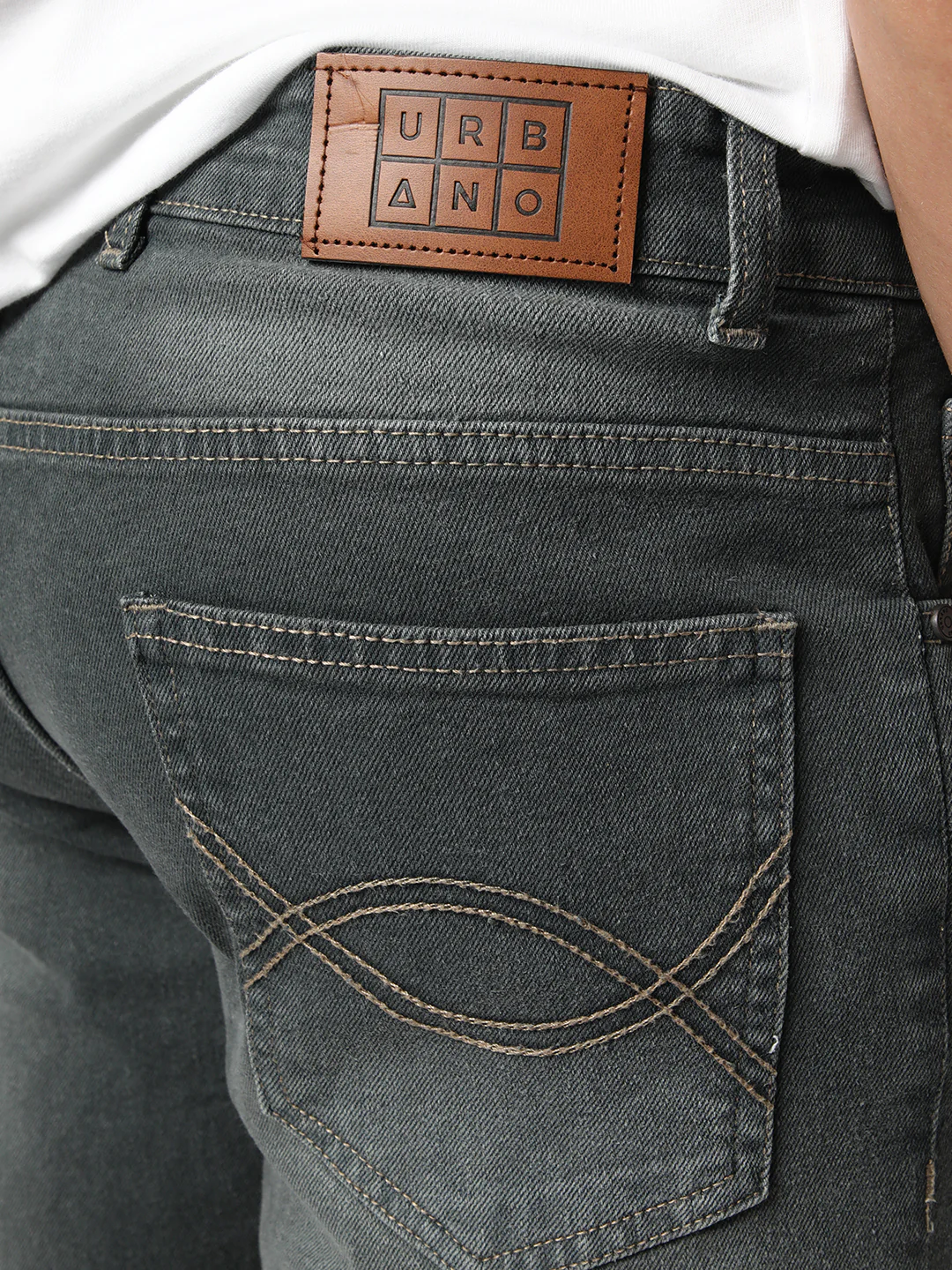 Men's Grey Bootcut Fit Mid Rise Heavy Washed Jeans Stretchable - Image 7