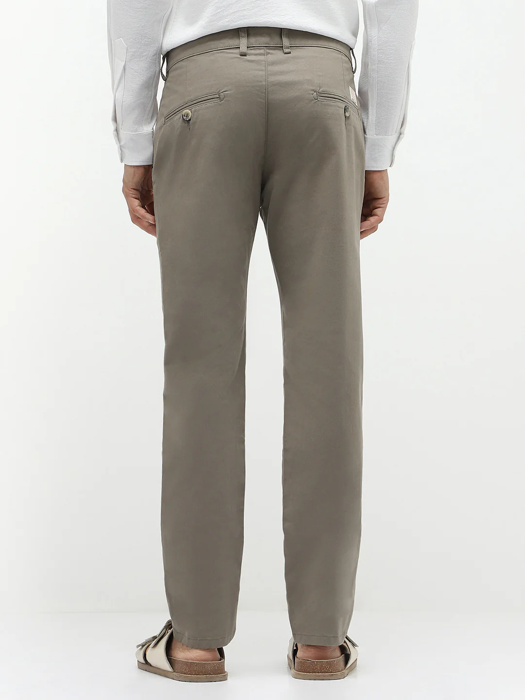 Men's Grey Slim Fit Stretchable Casual Chinos - Image 3