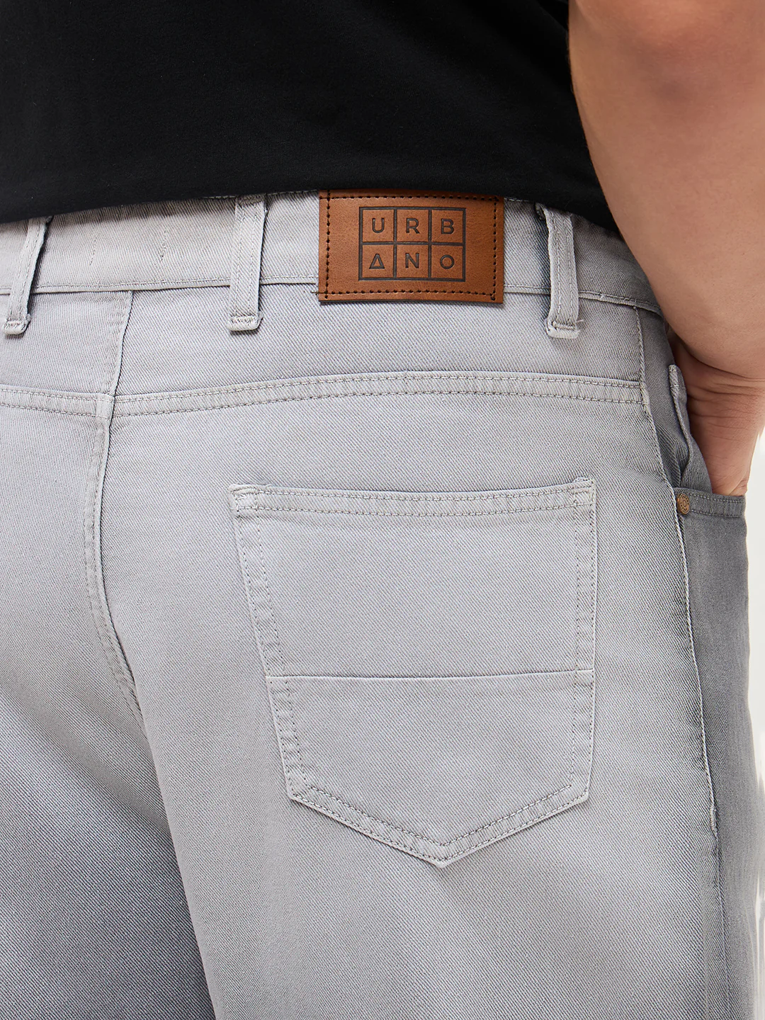 Men's Grey Loose Baggy Fit Heavy Washed Faded Denim Jeans Non-Stretchable - Image 6
