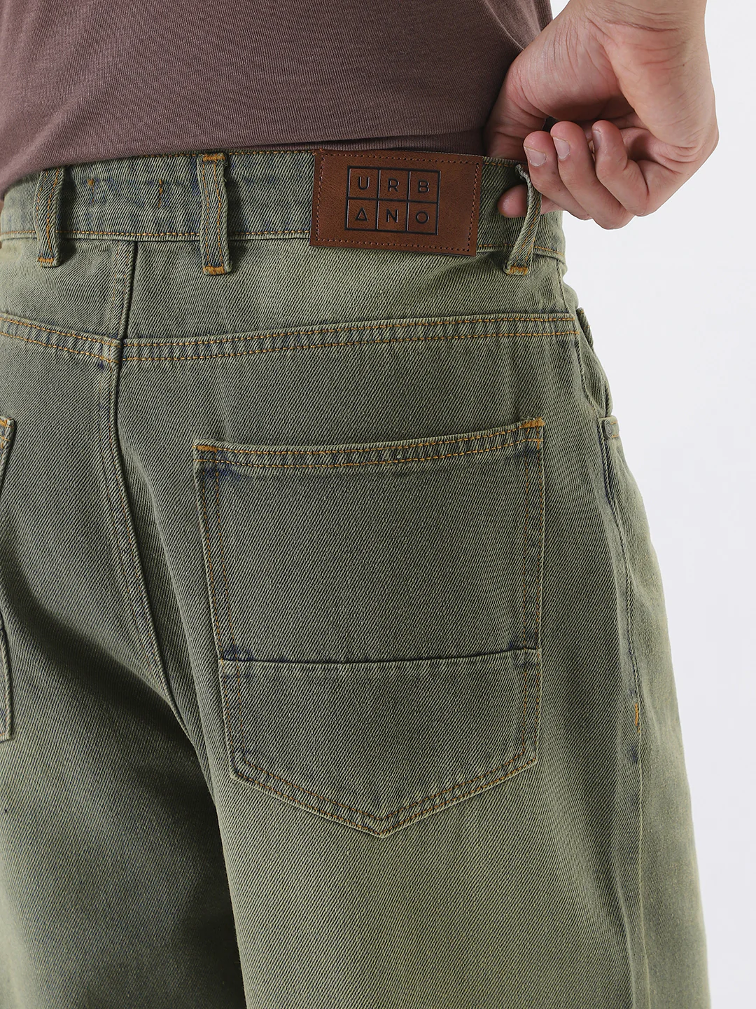 Men's Grey Loose Baggy Fit Heavy Washed Jeans Non-Stretchable - Image 7