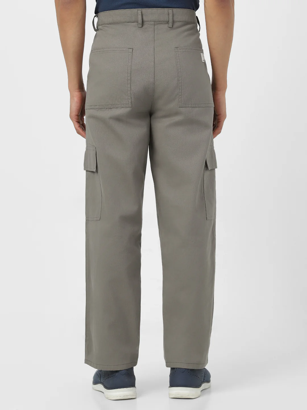 Urbano Fashion Men's Grey Loose Baggy Fit Solid Cargo Chino Pant with 6 Pockets Non-Stretchable - Image 3