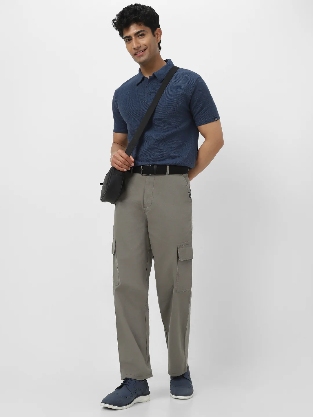 Urbano Fashion Men's Grey Loose Baggy Fit Solid Cargo Chino Pant with 6 Pockets Non-Stretchable - Image 4