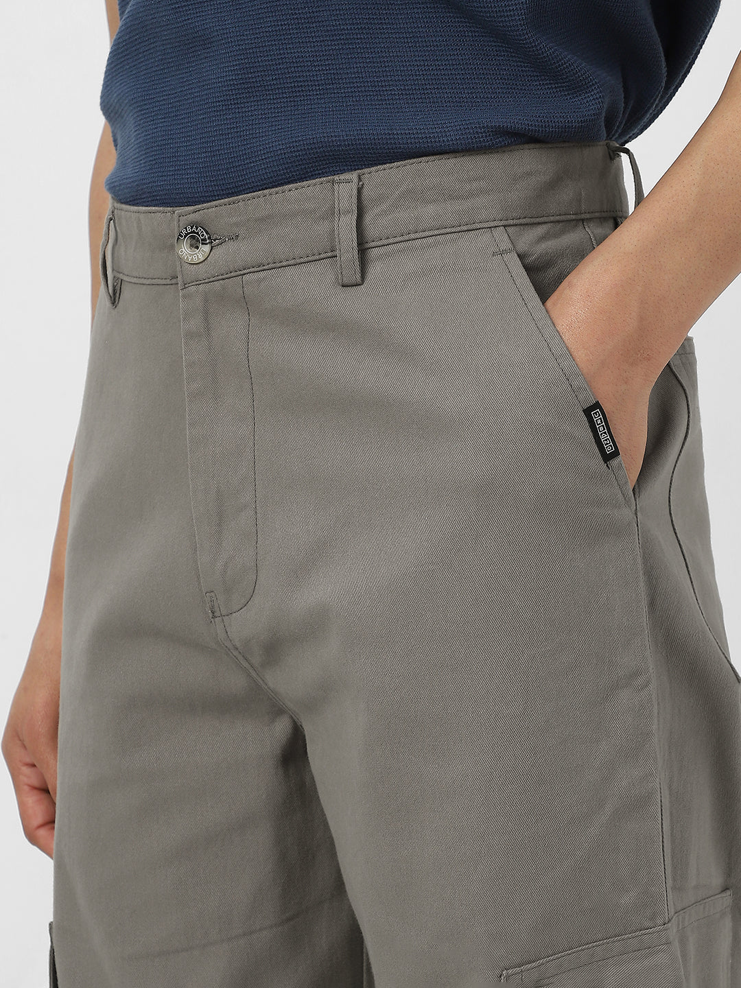 Urbano Fashion Men's Grey Loose Baggy Fit Solid Cargo Chino Pant with 6 Pockets Non-Stretchable - Image 6