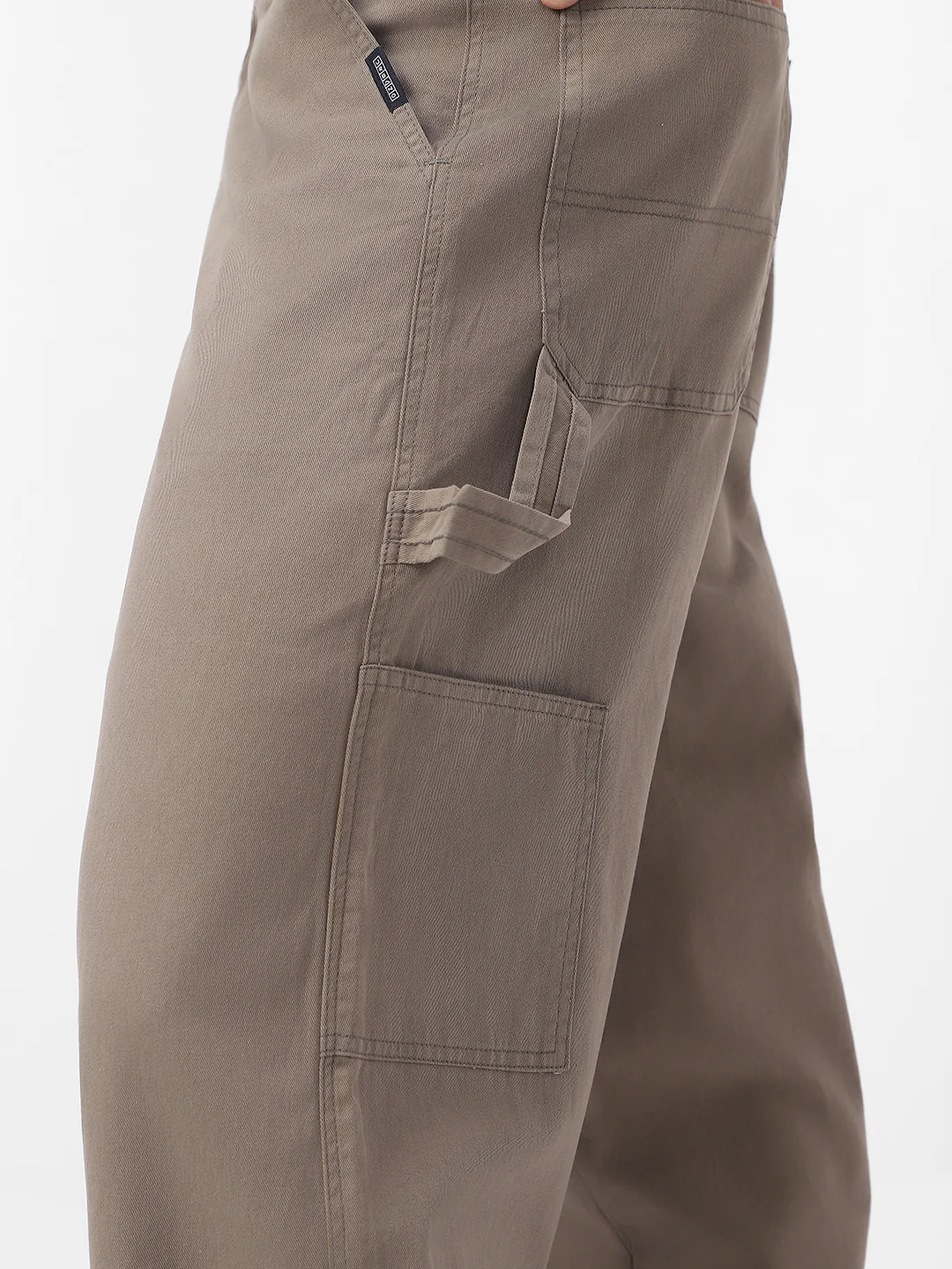 Men's Grey Loose Baggy Fit Solid Carpenter Trouser Pant with 5 Pockets Non-Stretchable - Image 7