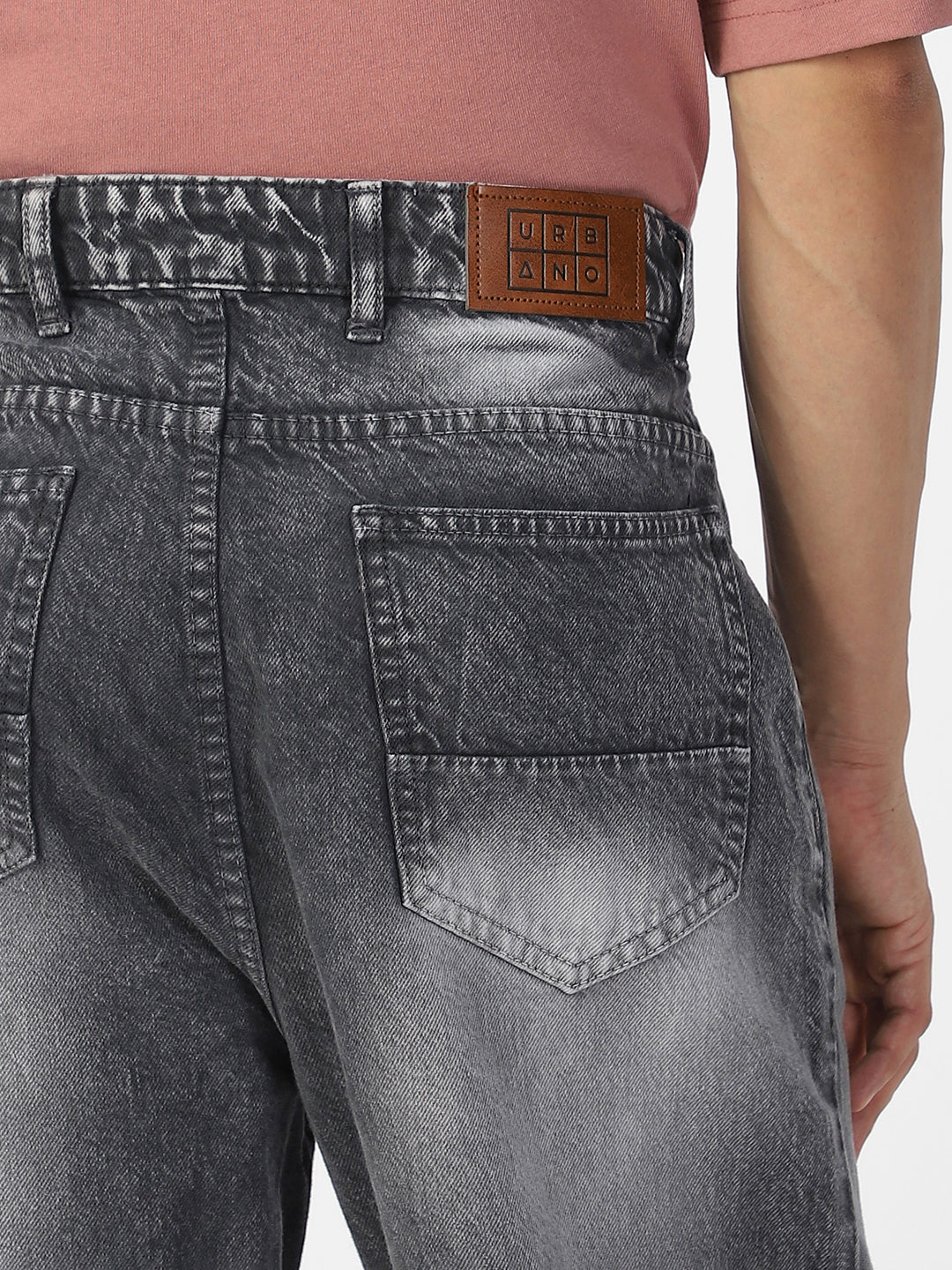 Men's Grey Loose Baggy Fit Washed Distressed/Torn Jeans Non-Stretchable - Image 6