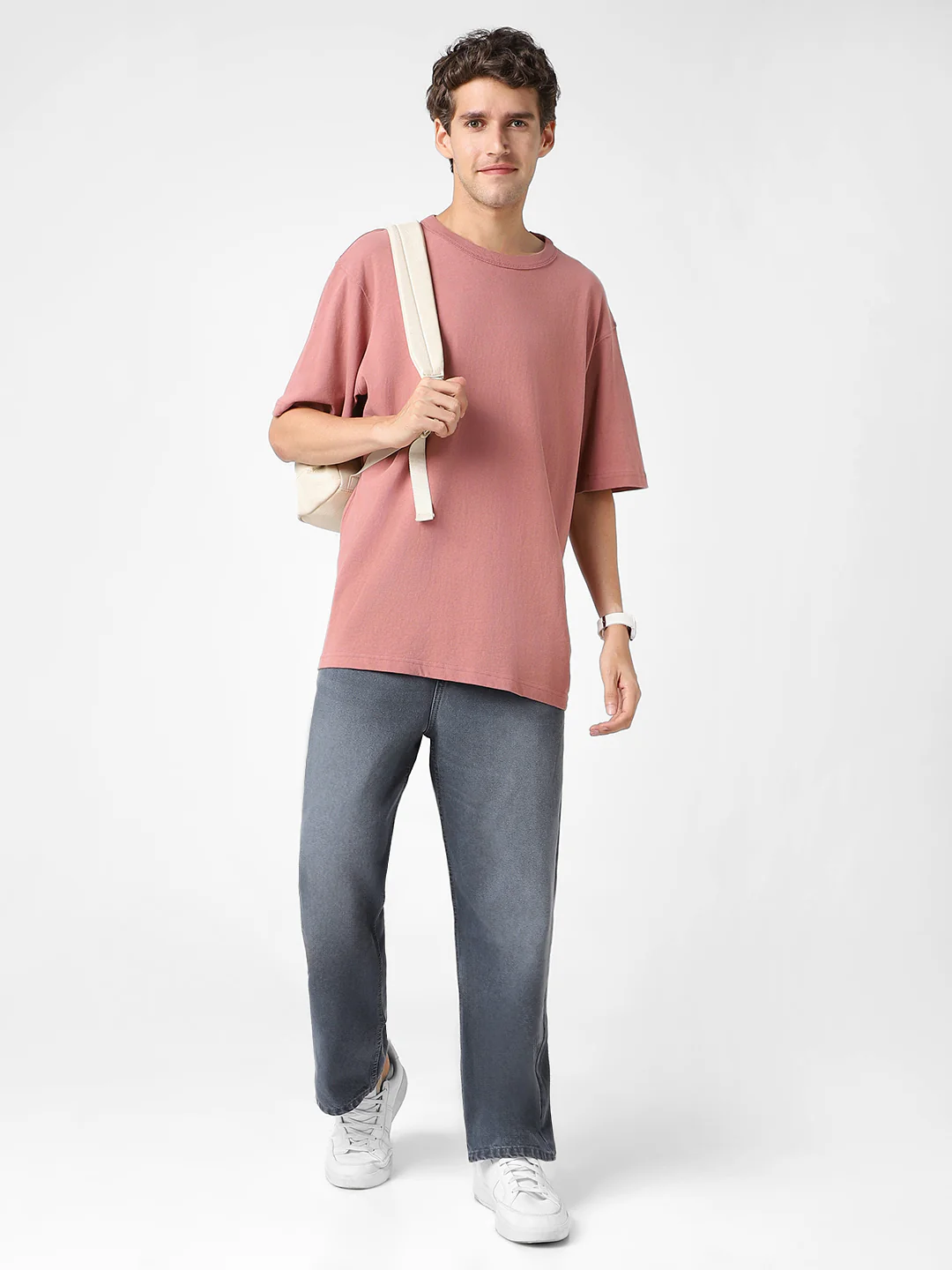 Men's Grey Loose Baggy Fit Washed Jeans Non-Stretchable - Image 5