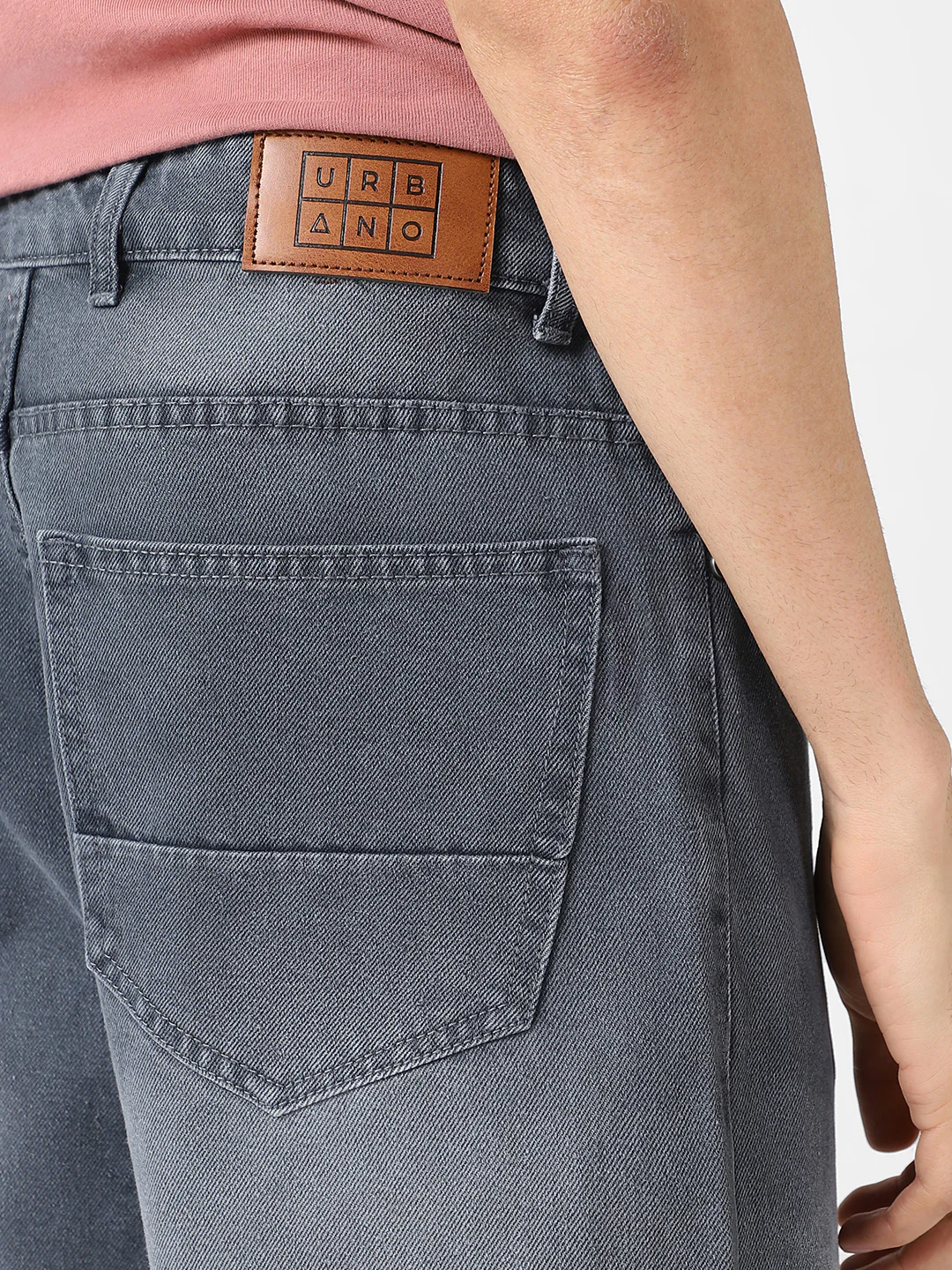 Men's Grey Loose Baggy Fit Washed Jeans Non-Stretchable - Image 6