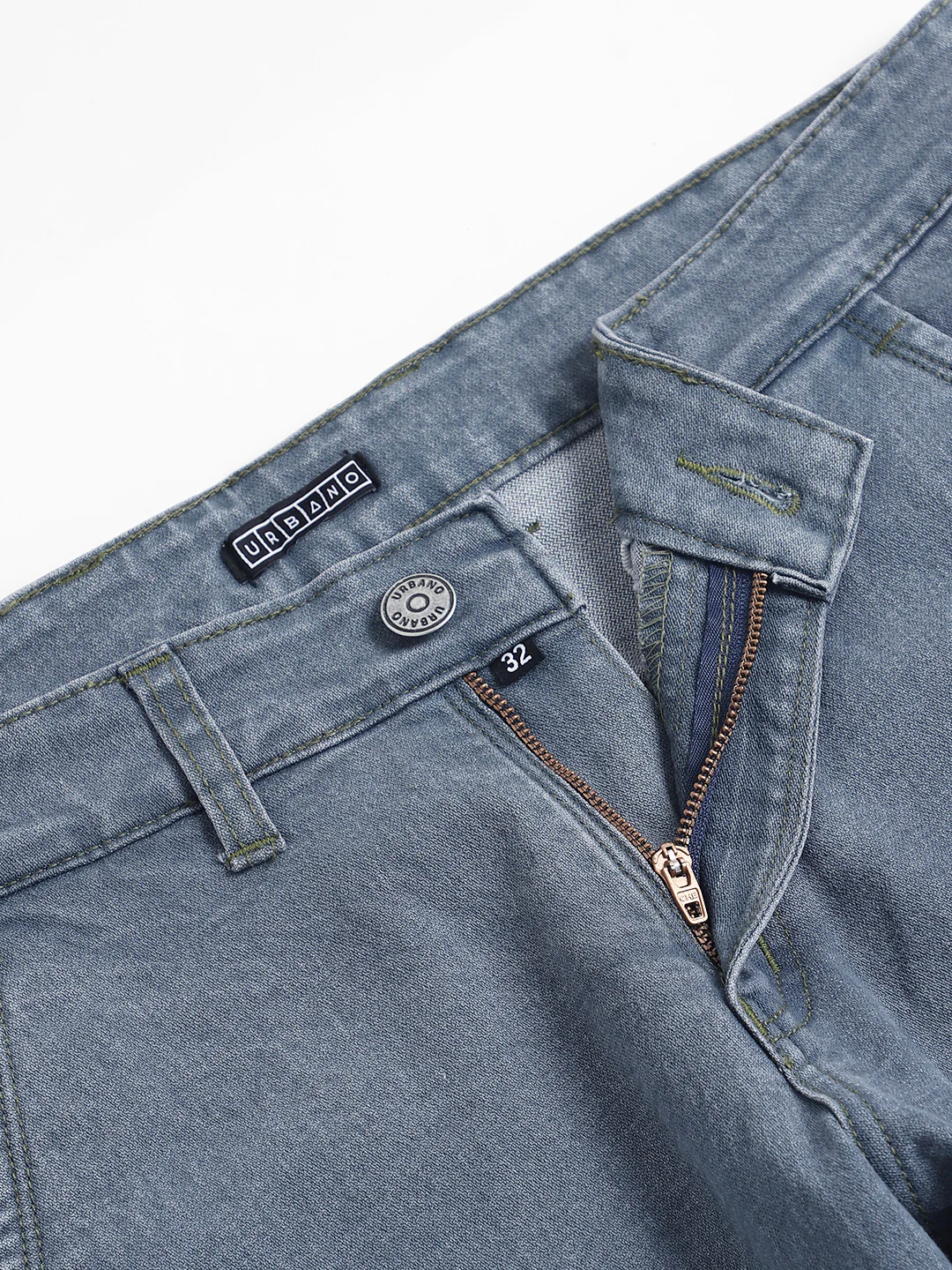 Men's Grey Slim Fit Washed Jeans Stretchable - Image 6