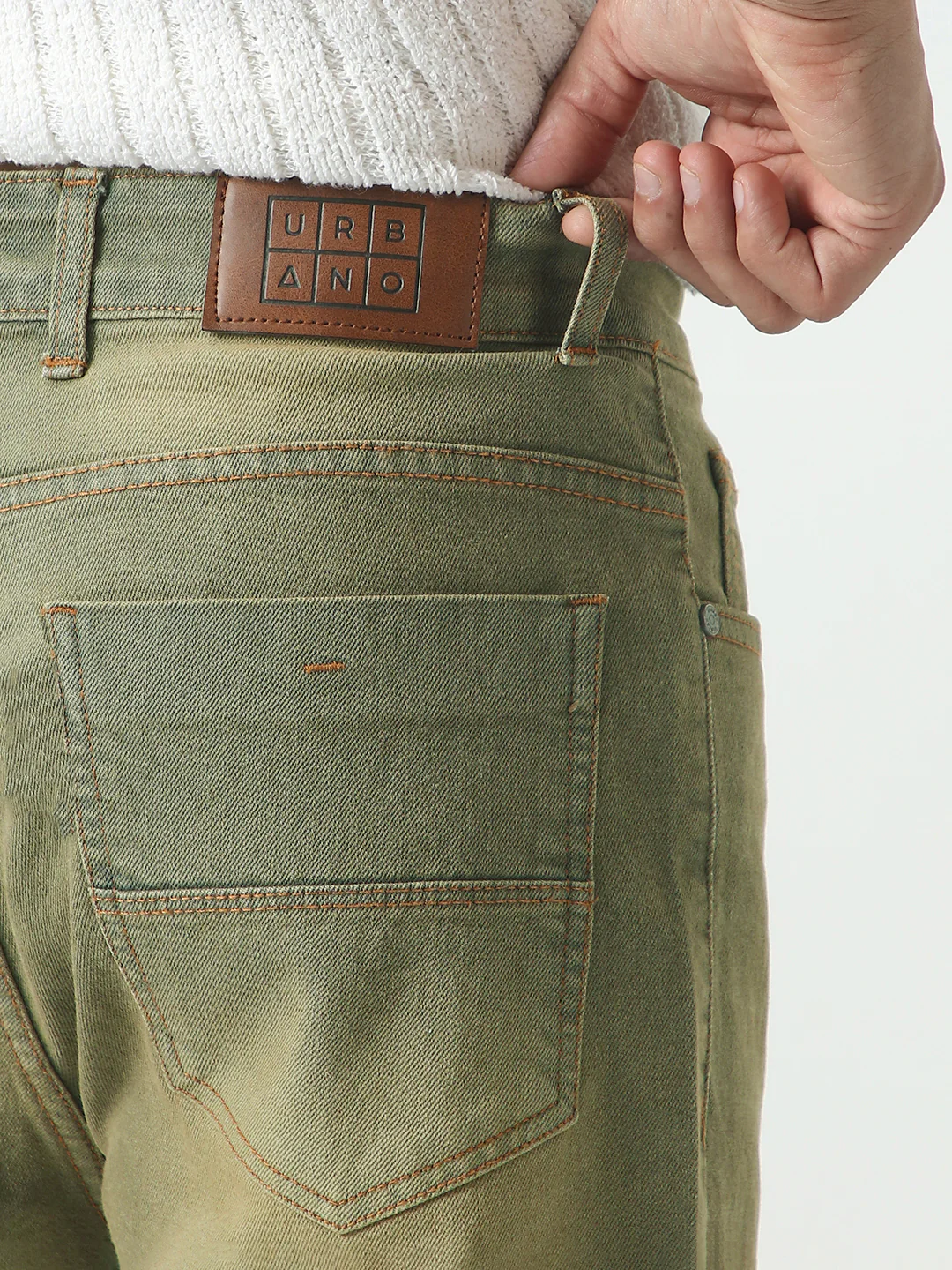 Men's Grey Straight Fit Heavy Washed Jeans Stretchable - Image 6