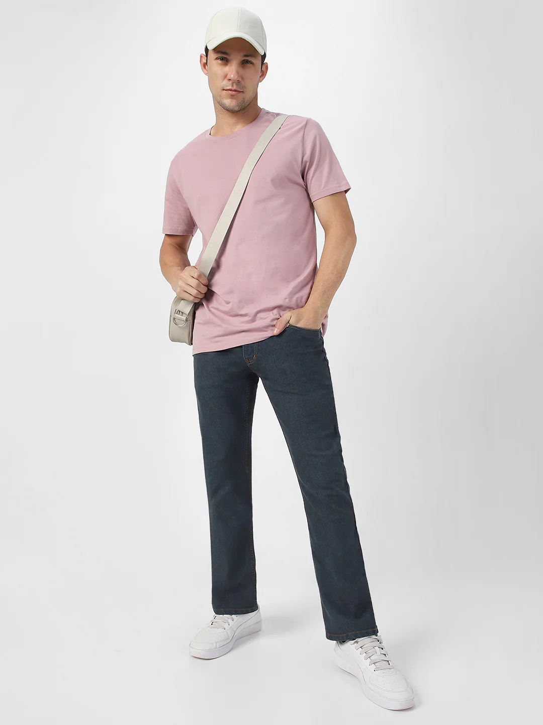 Men's Grey Washed Bootcut Jeans Stretchable - Image 5