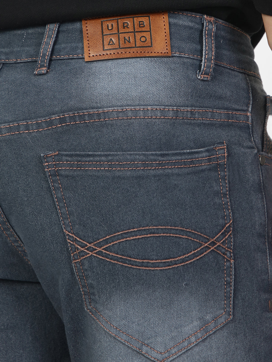 Men's Grey Washed Bootcut Jeans Stretchable - Image 6