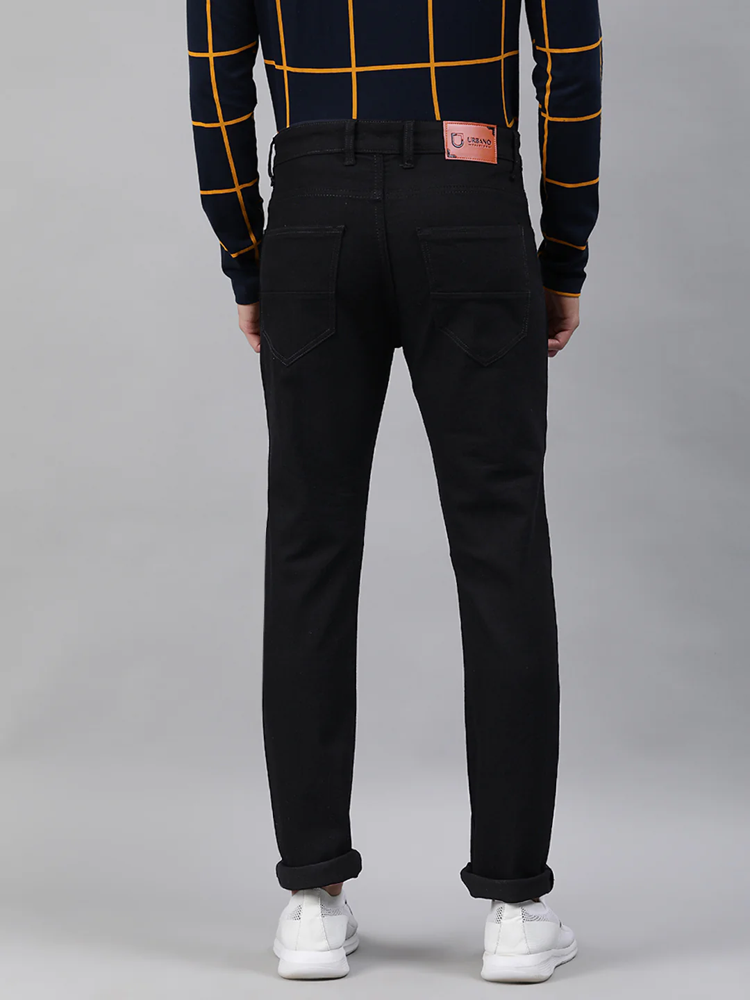 Men's Heavy Distressed Black Slim Fit Stretch Jeans - Image 3