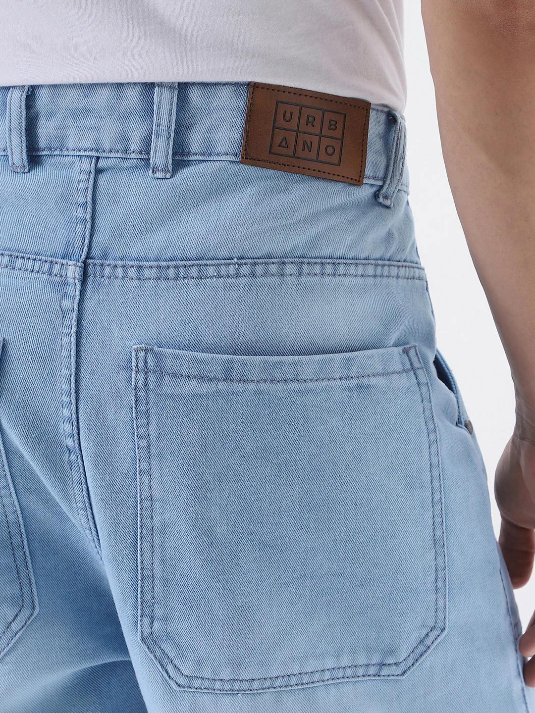 Men's Ice Blue Loose Fit Cargo Carpenter Jeans With 6 Pockets Non-Stretchable - Image 6