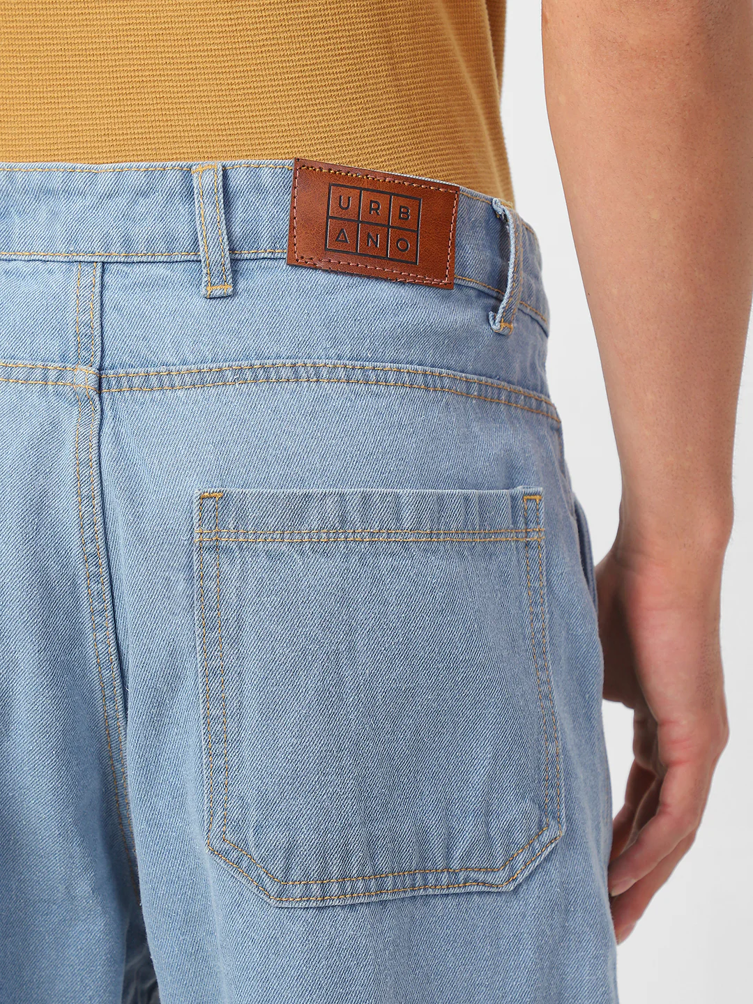 Men's Ice Blue Loose Fit Cargo Carpenter Jeans With 6 Pockets Non-Stretchable - Image 6