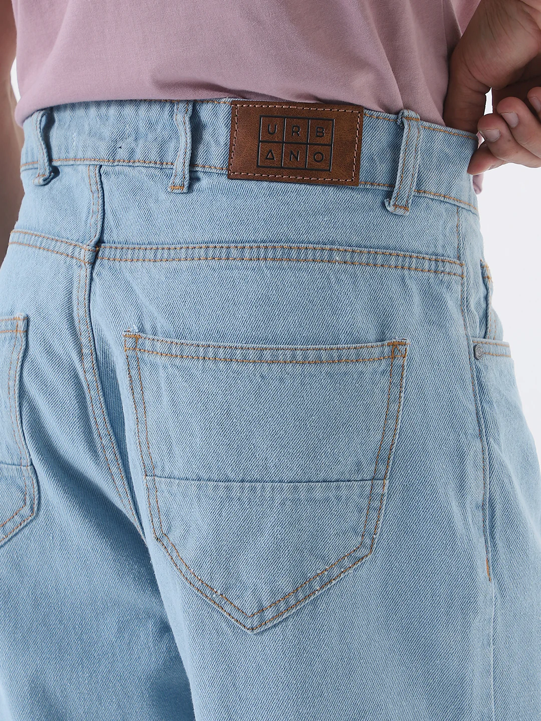 Men's Ice Blue Loose Fit Washed Jeans Non-Stretchable - Image 6