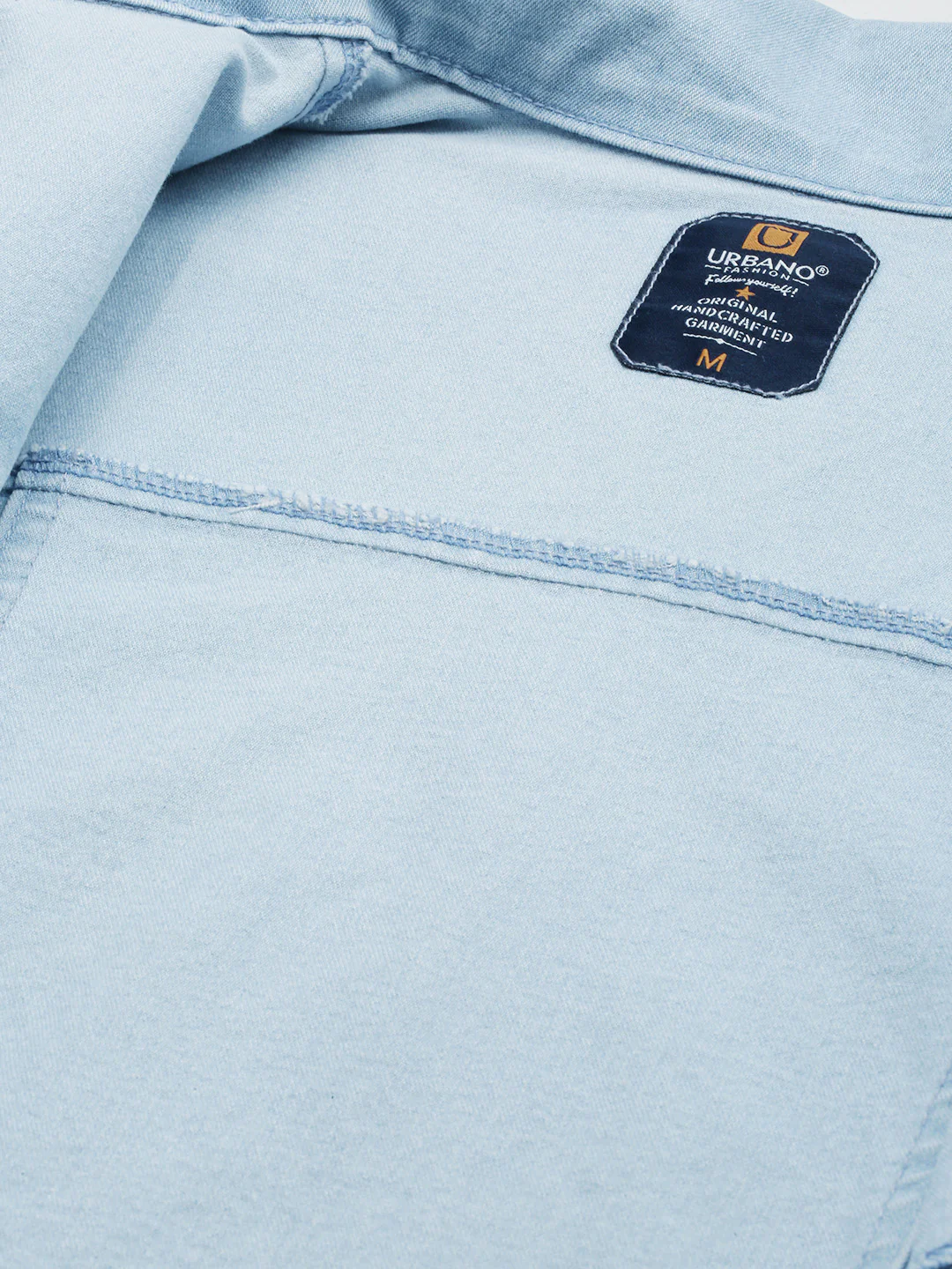 Men's Ice Blue Regular Fit Washed Full Sleeve Denim Jacket - Image 8