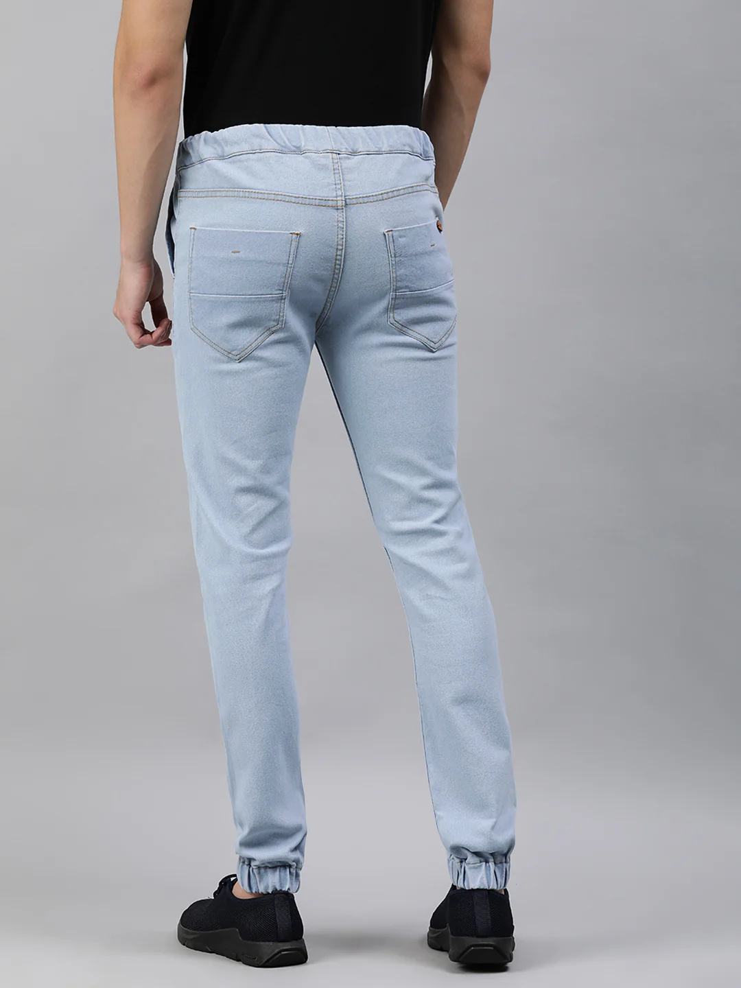 Men's Ice Blue Slim Fit Washed Jogger Jeans Stretchable - Image 3